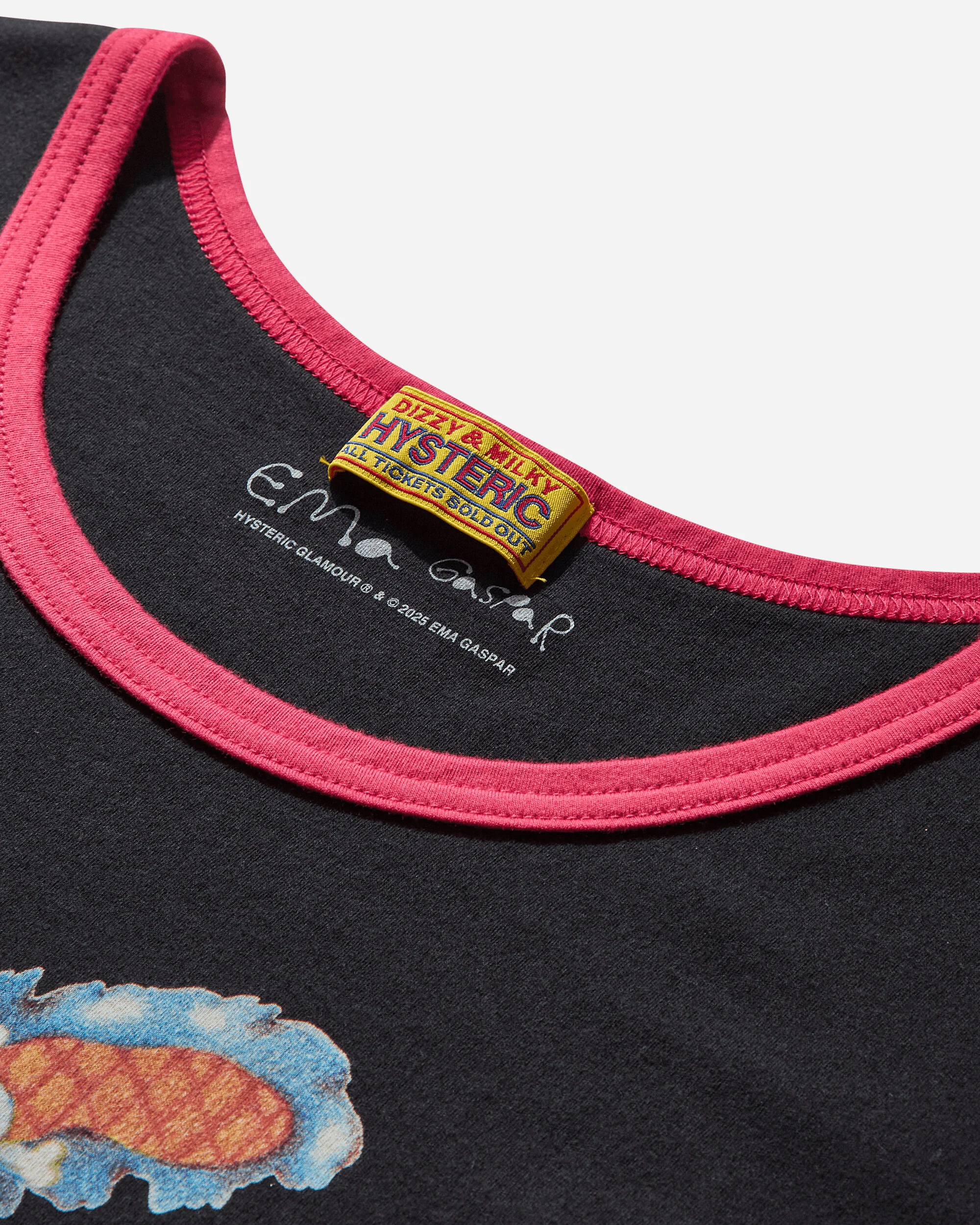 Women's Ema / Lazy Mushroom Tiny T-Shirt Black - Image 3