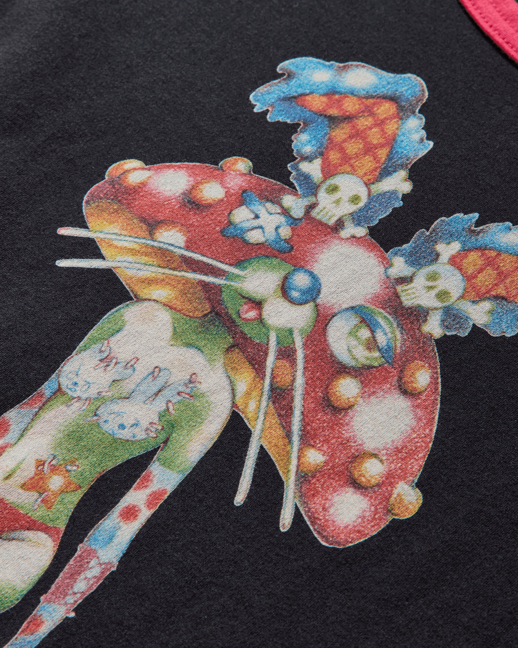 Women's Ema / Lazy Mushroom Tiny T-Shirt Black - Image 4