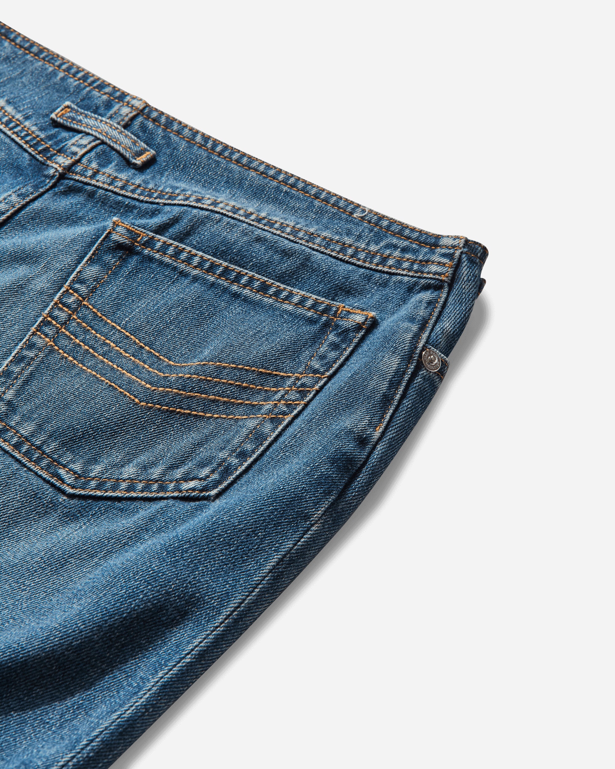 Women's Zipped Denim Skirt Blue - Image 3