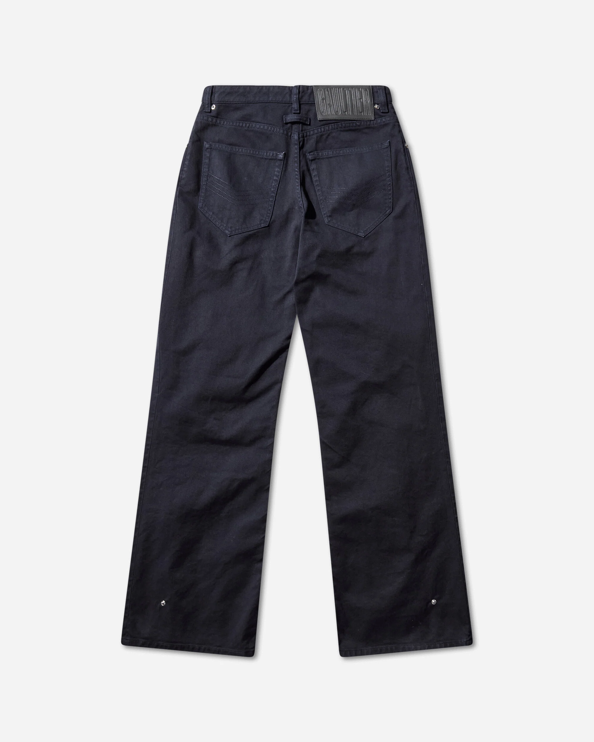 Women's Snap-Button Denim Jeans Navy - Image 2