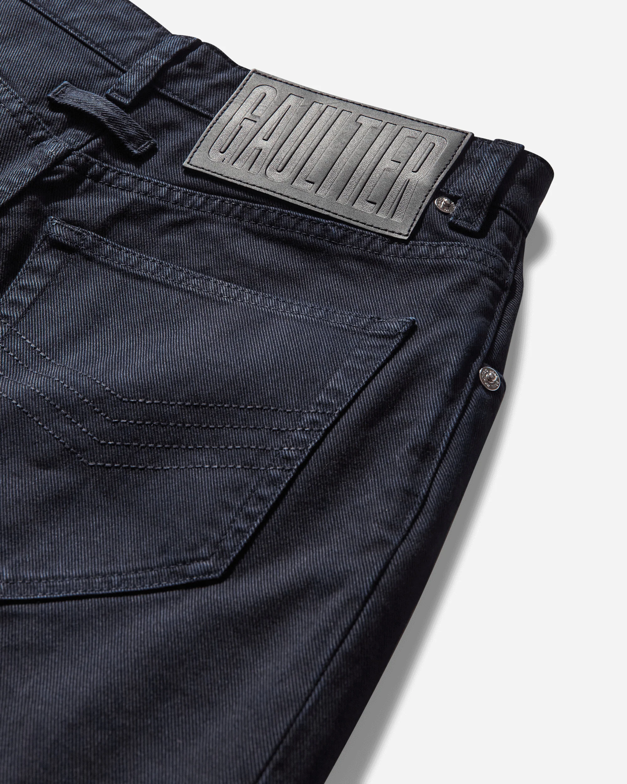 Women's Snap-Button Denim Jeans Navy - Image 3