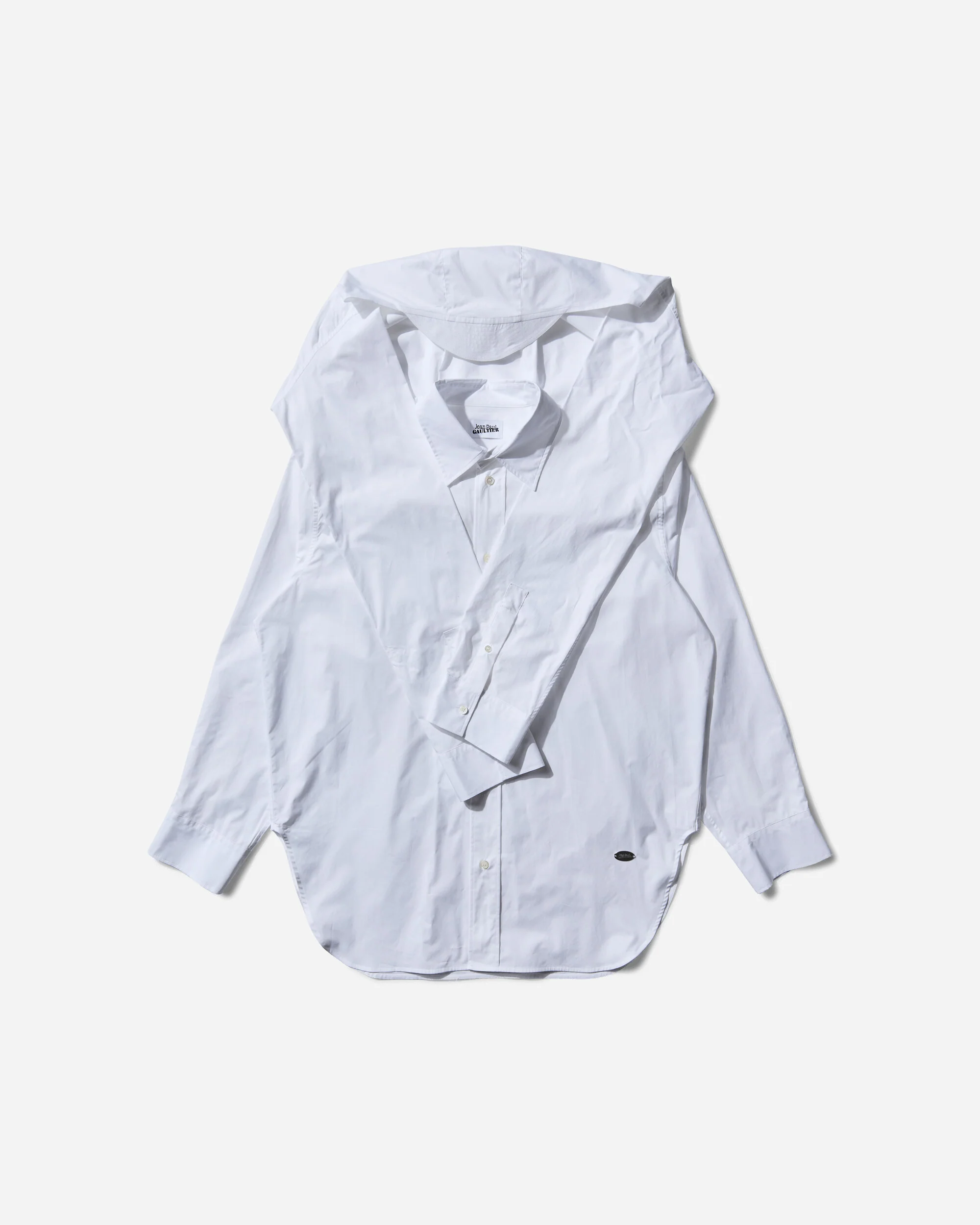 Women's Oversized Hooded Shirt White - Image 3