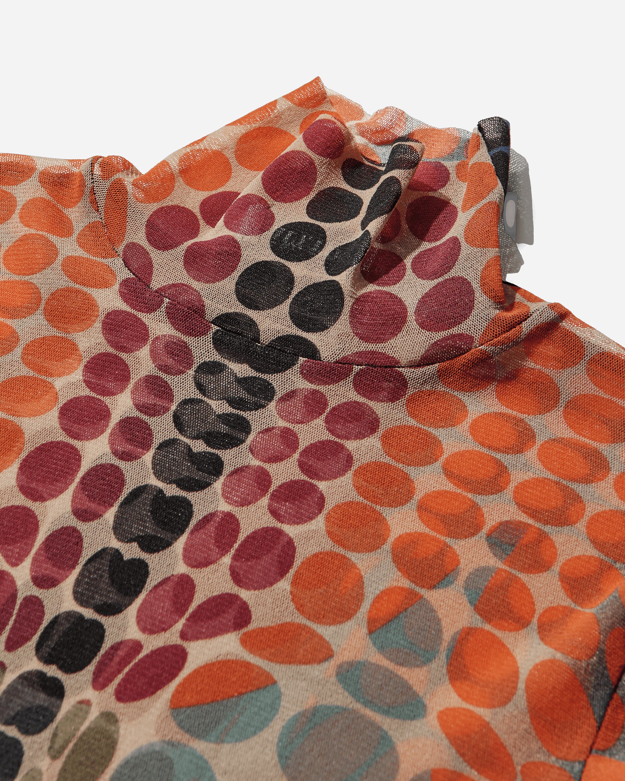 Women's Re-Edition Dots Mesh Top Orange - Image 4
