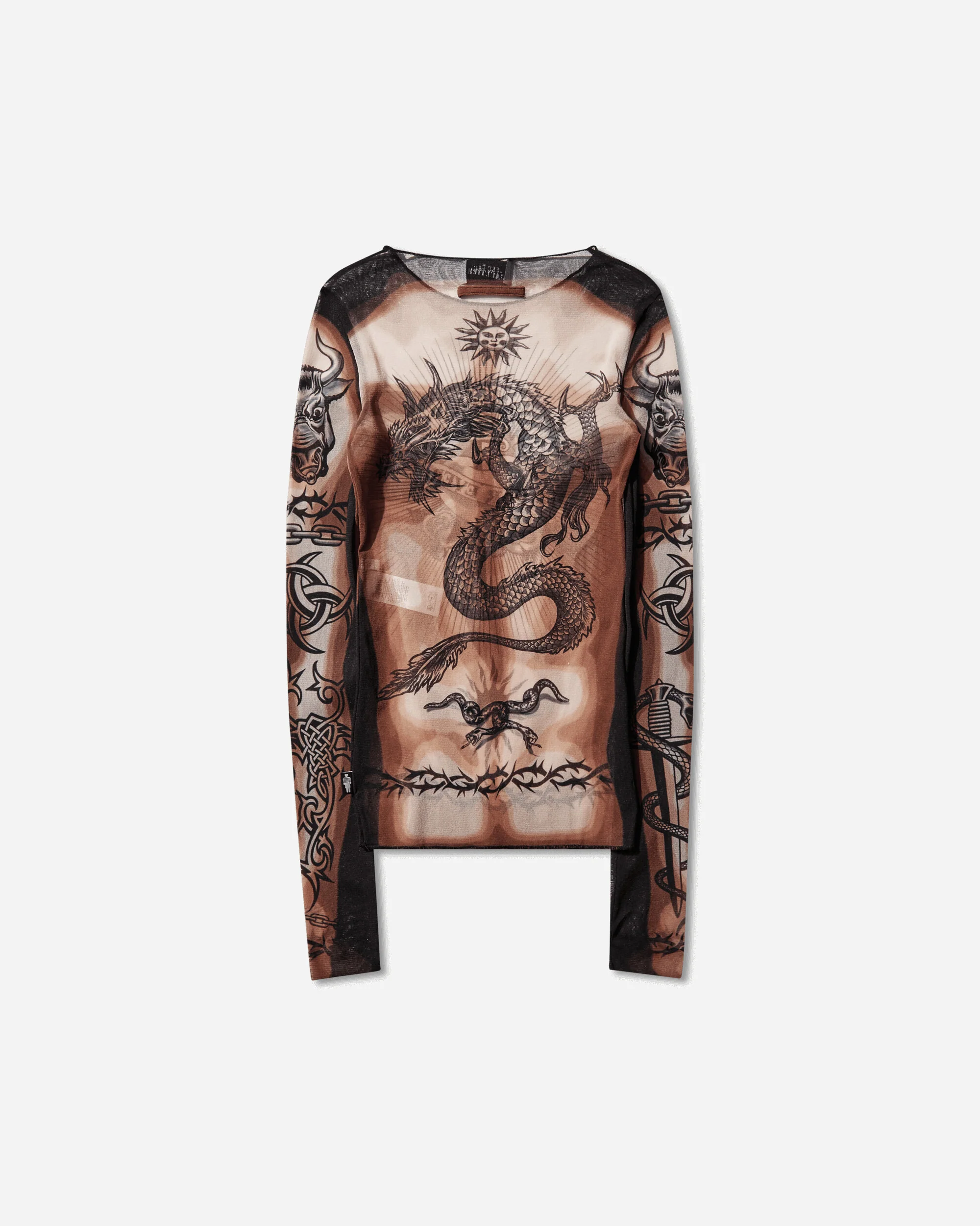 Women's Re-Edition Safe Sex Tattoo Longsleeve Top Black - Image 2