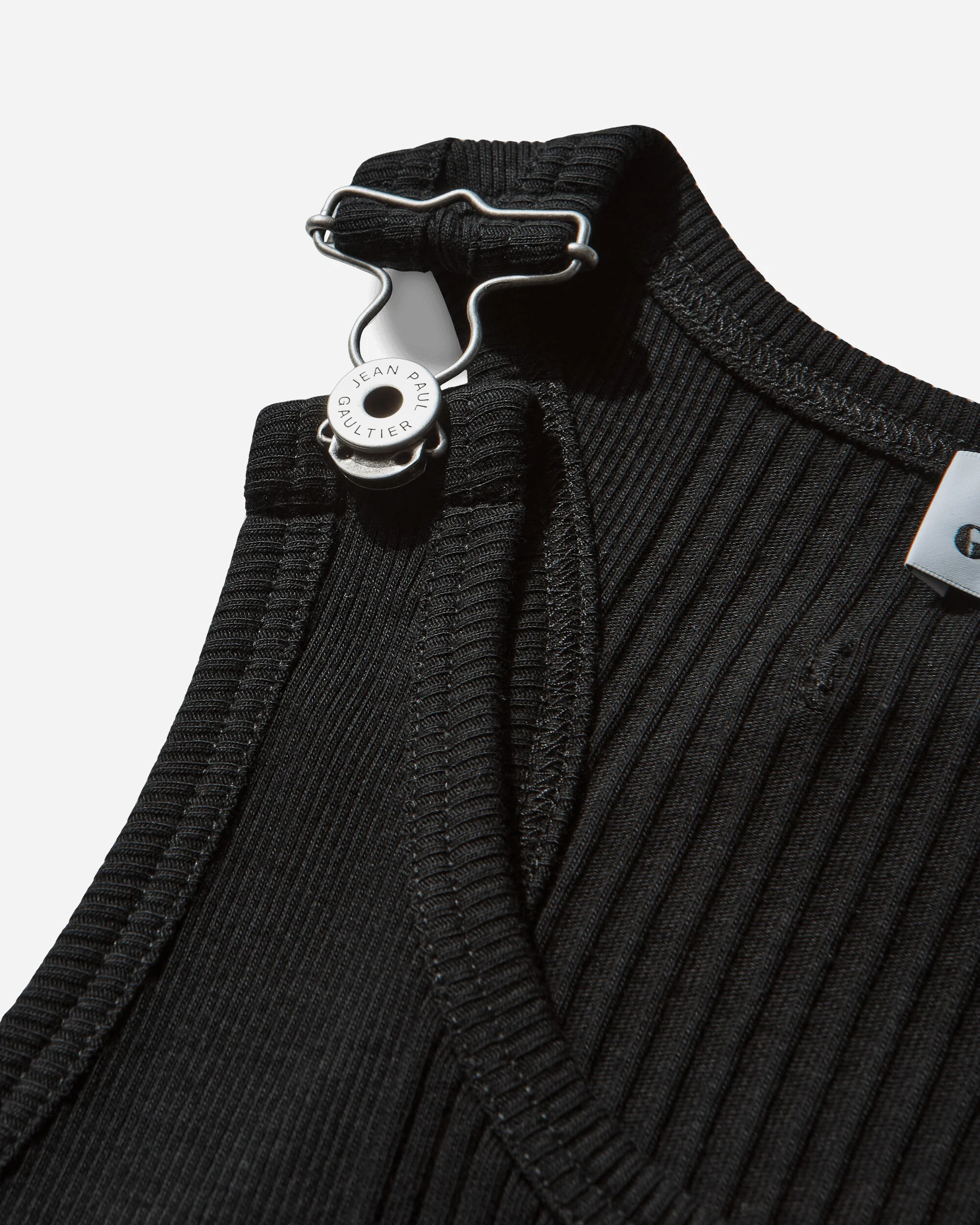 Women's Overall Buckles Ribbed Tank Top Black - Image 4