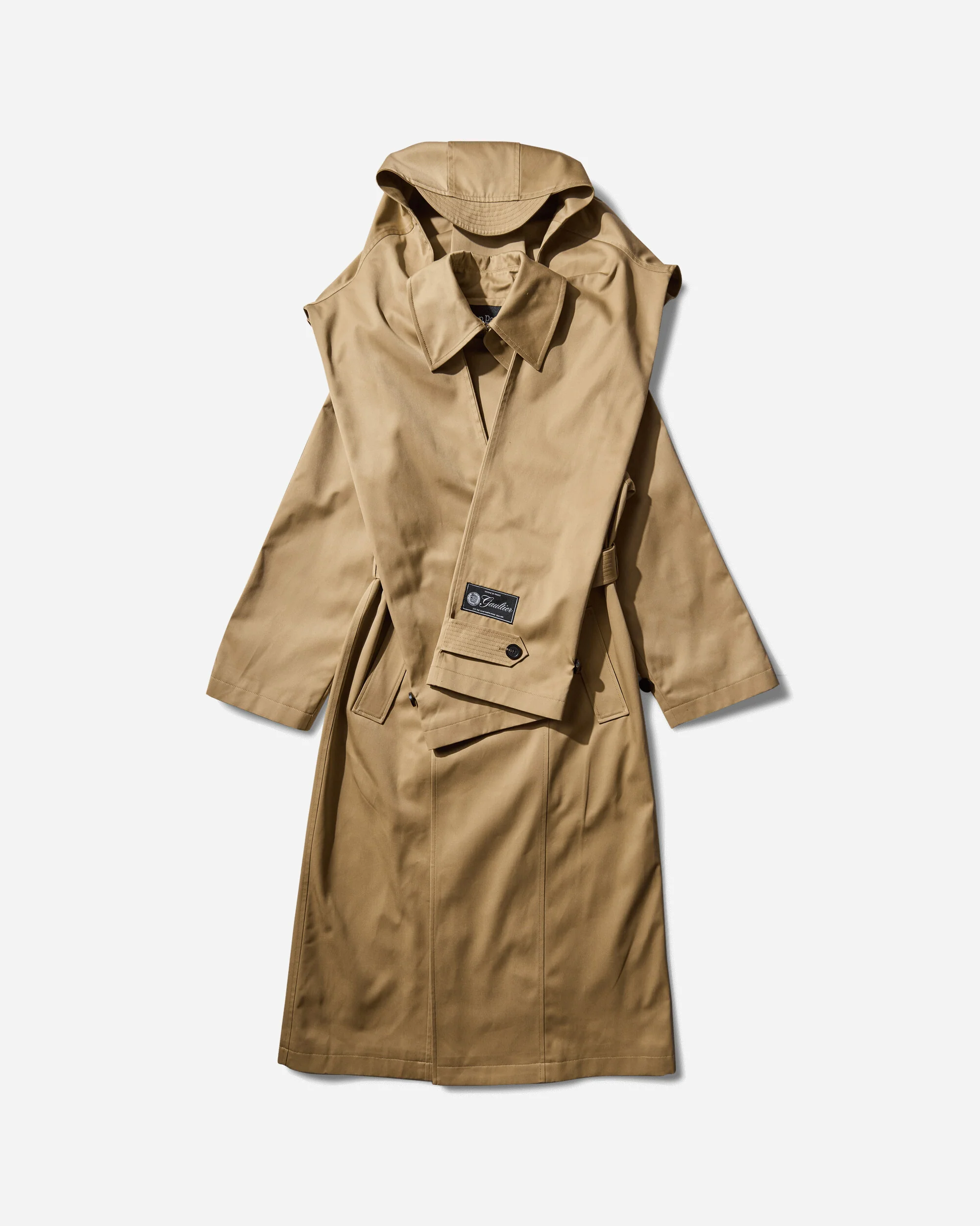 Women's Hooded Trench Beige - Image 3