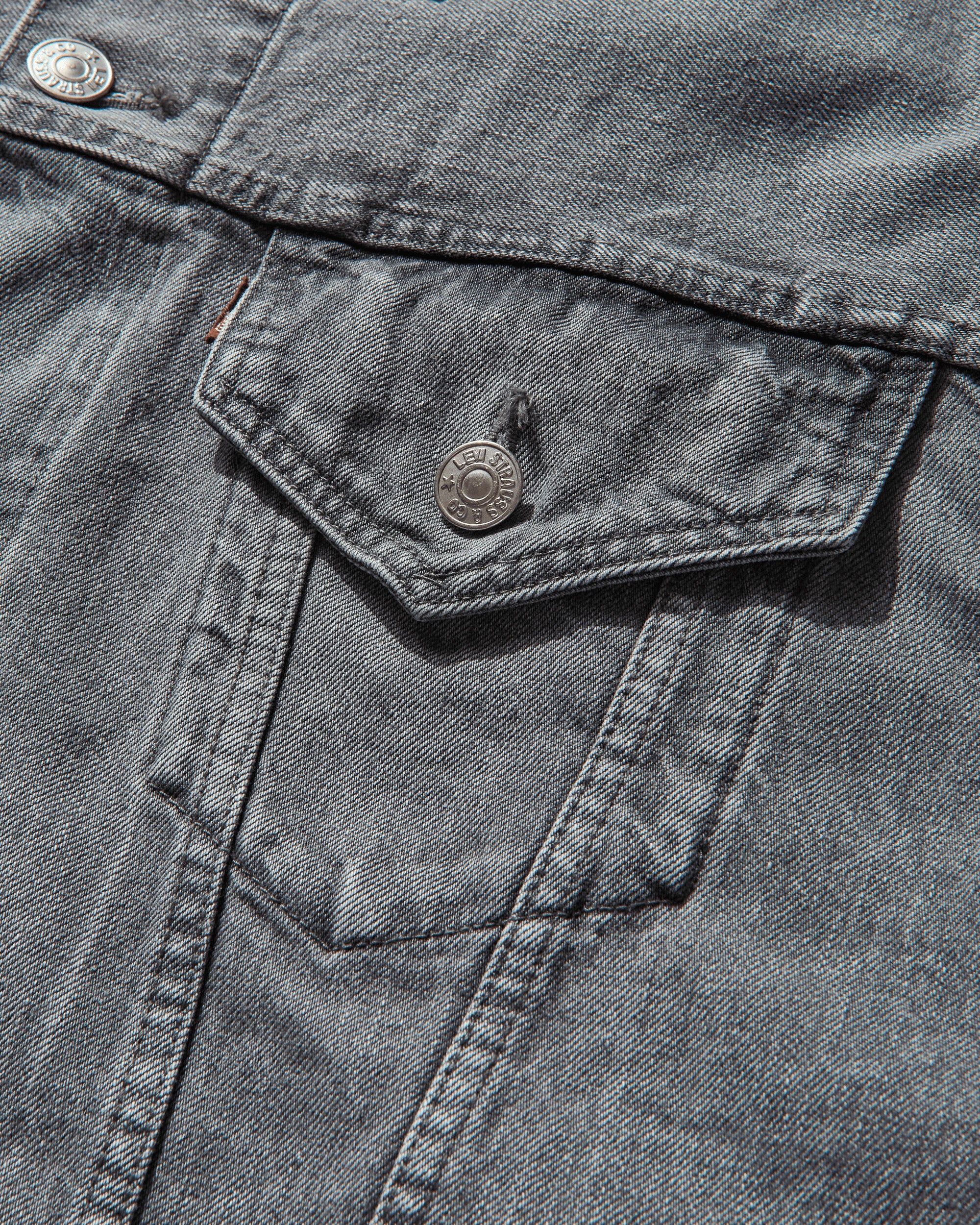 Men's Levi’s Selvedge Denim Trucker Jacket Grey - Image 3