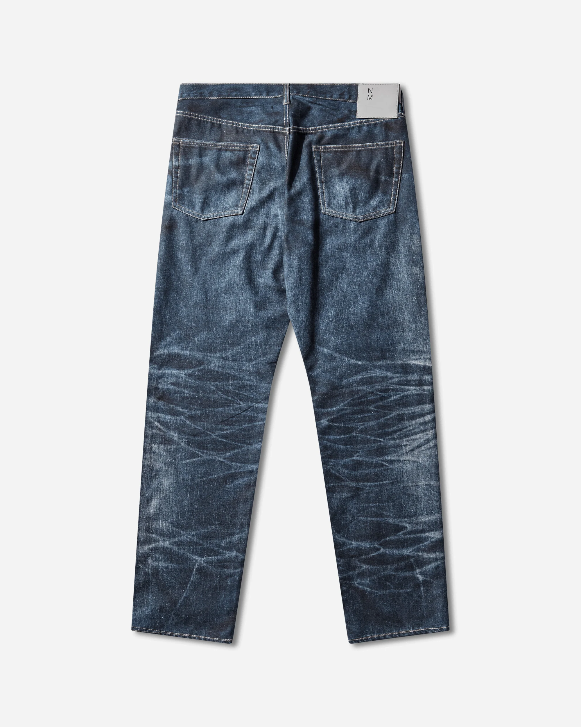 Men's New Manual Printed Denim Pants Indigo - Image 2