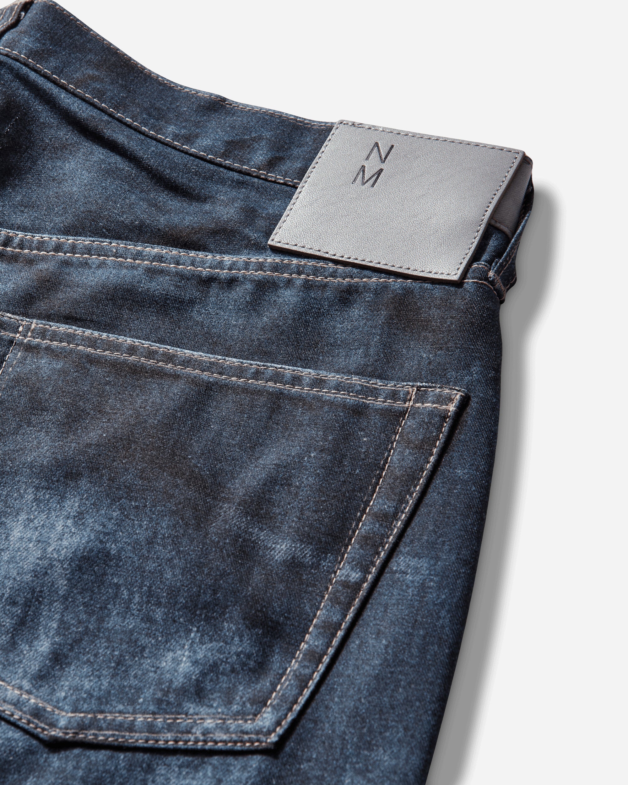 Men's New Manual Printed Denim Pants Indigo - Image 3