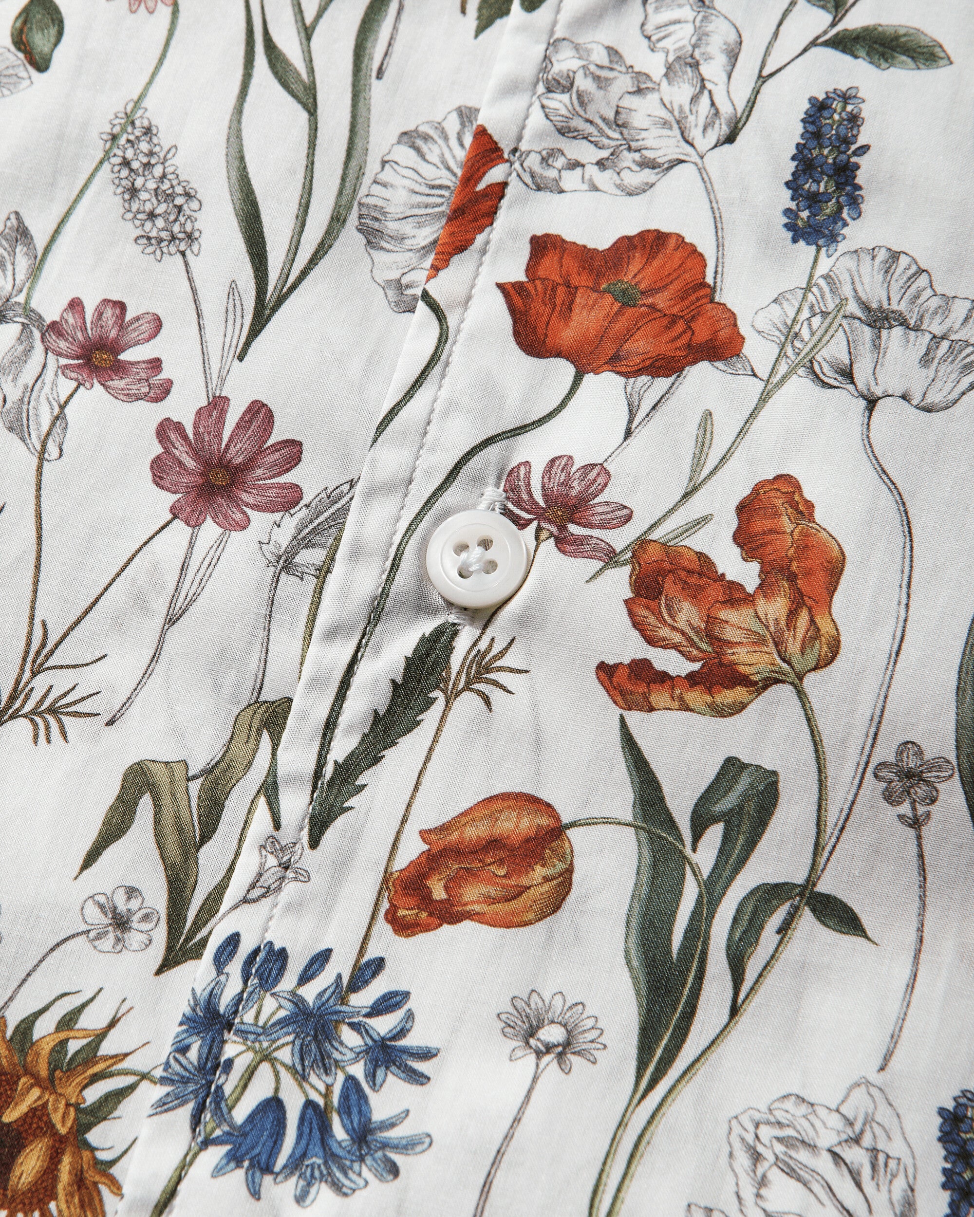 Men's Floral Longsleeve Shirt White / Red / Purple / Blue - Image 3