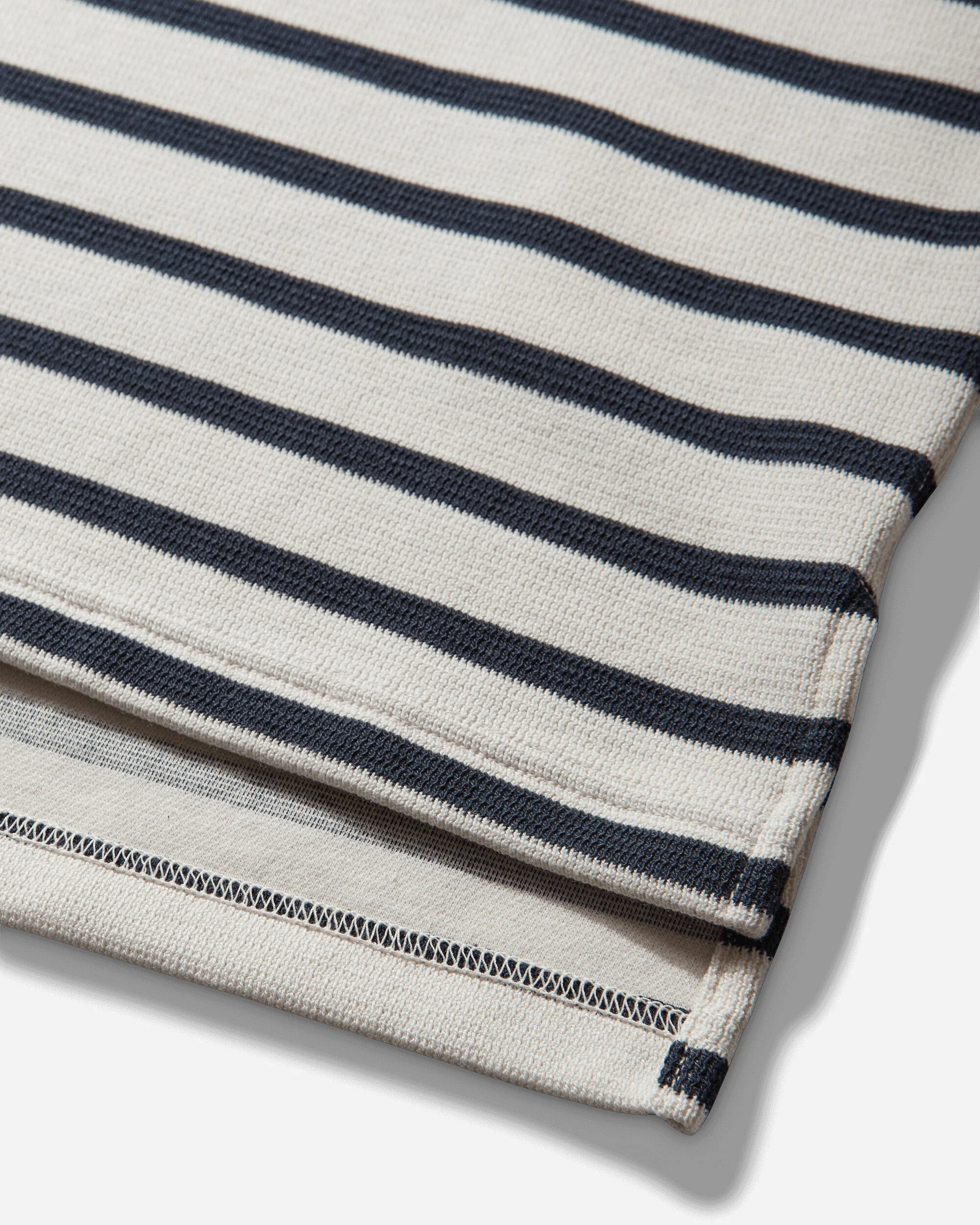 Men's Striped Longsleeve Polo Natural / Navy - Image 4