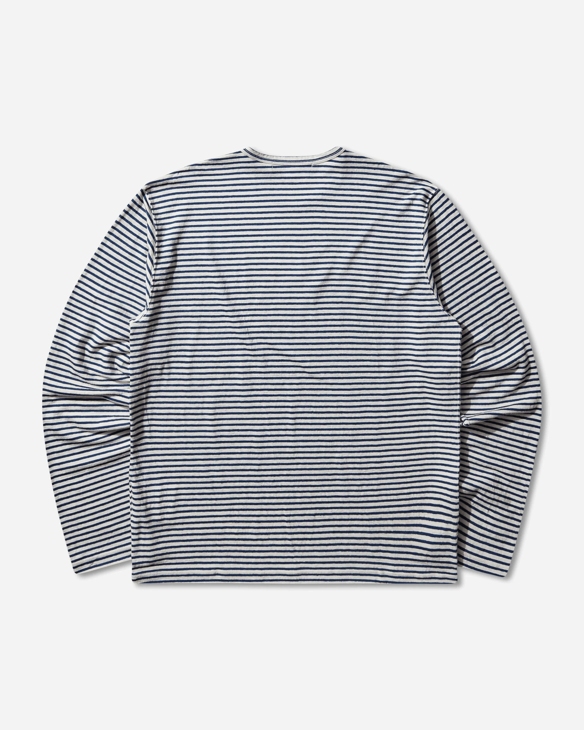 Men's Striped Longsleeve T-Shirt White / Blue - Image 2
