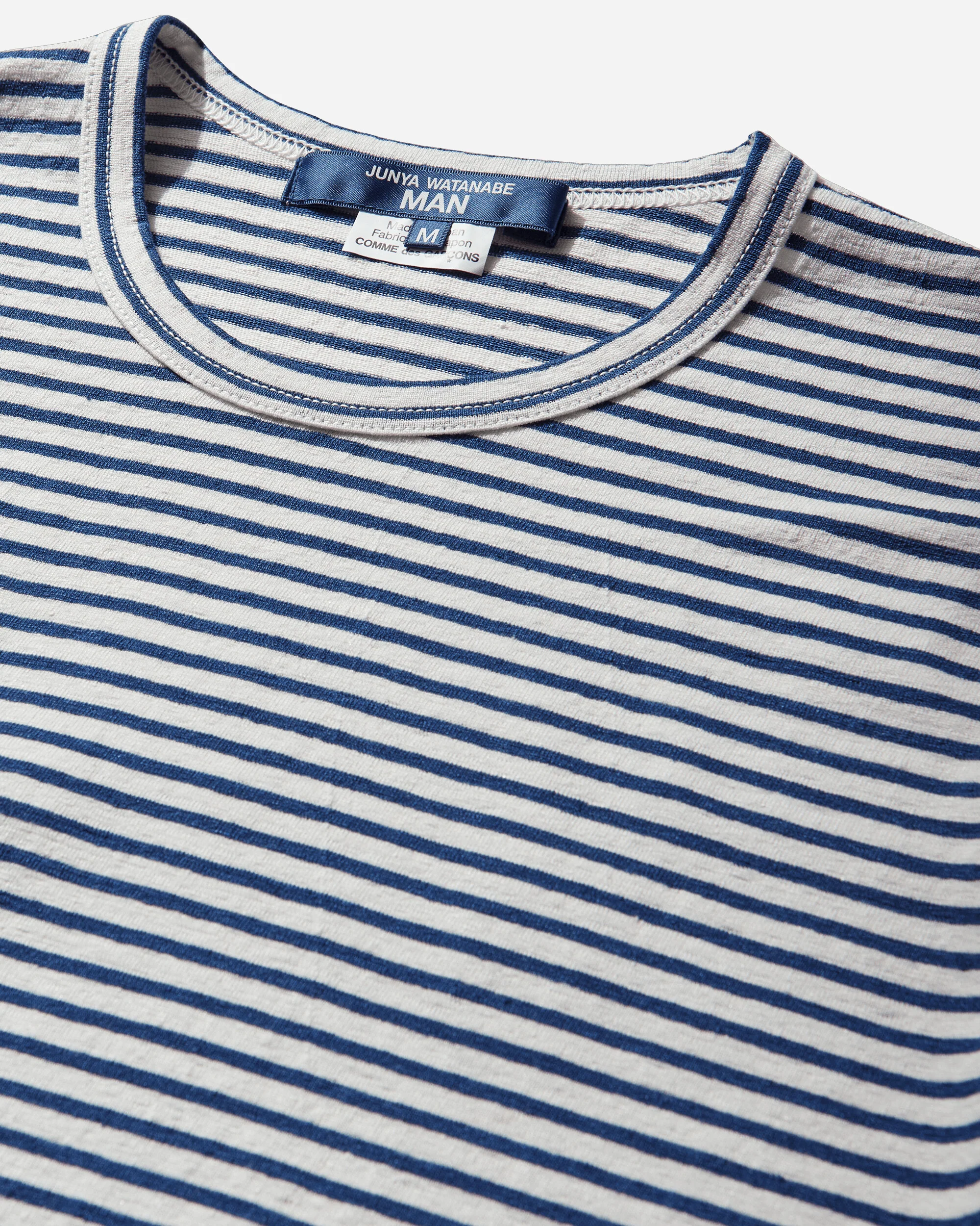 Men's Striped Longsleeve T-Shirt White / Blue - Image 3