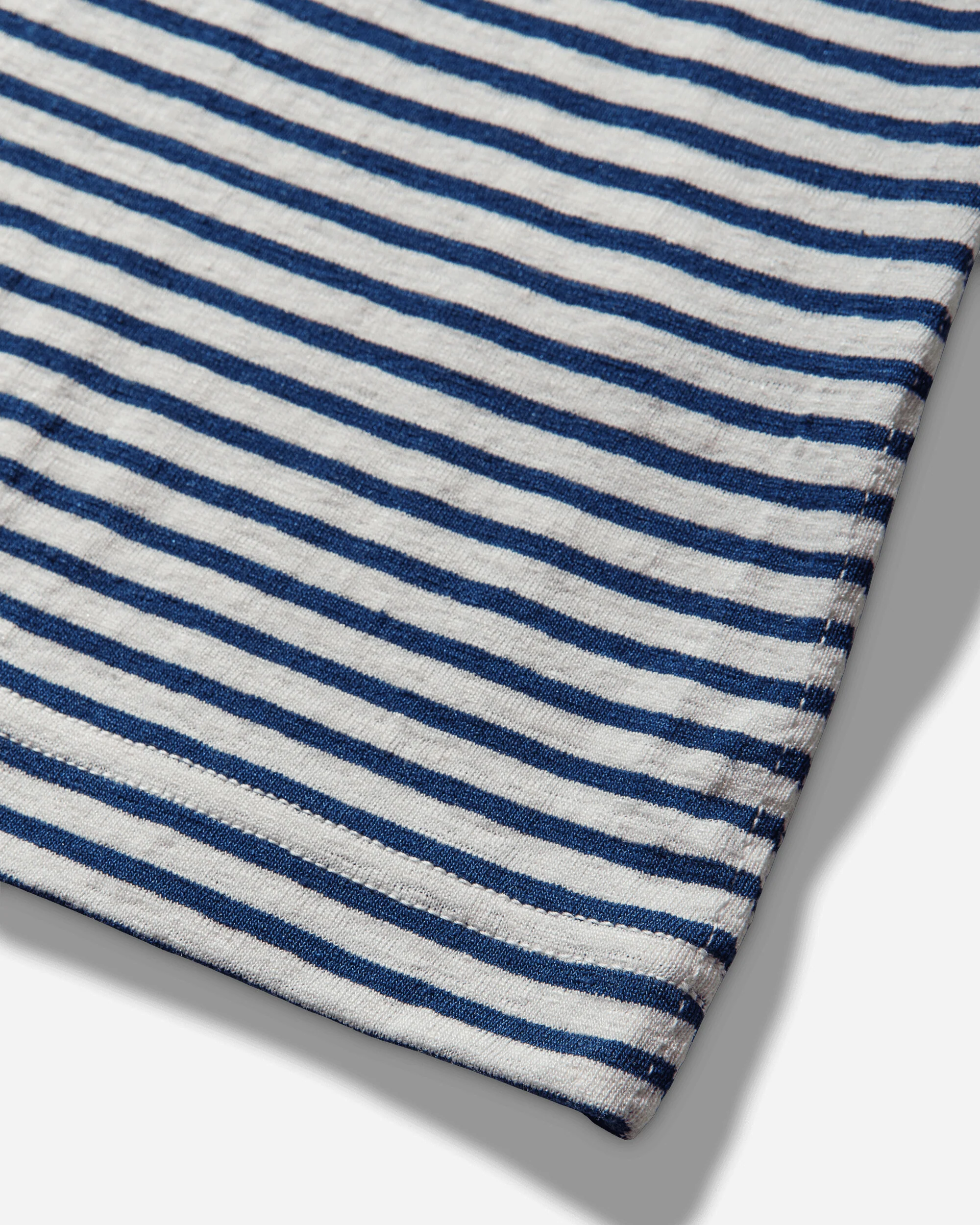Men's Striped Longsleeve T-Shirt White / Blue - Image 4