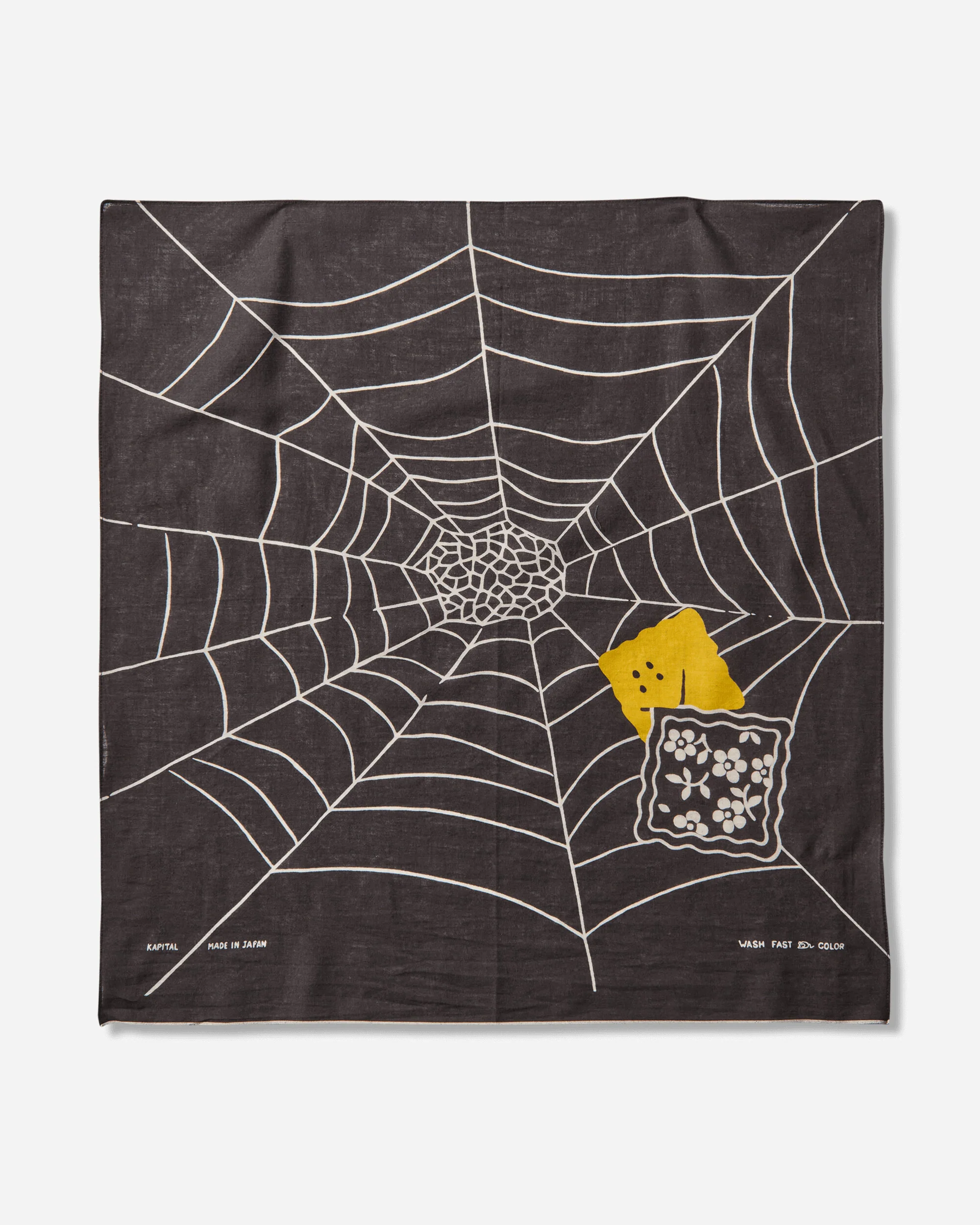 Fastcolor Selvedge Bandana (Spider Peckish Rainbowy) Black - Image 3