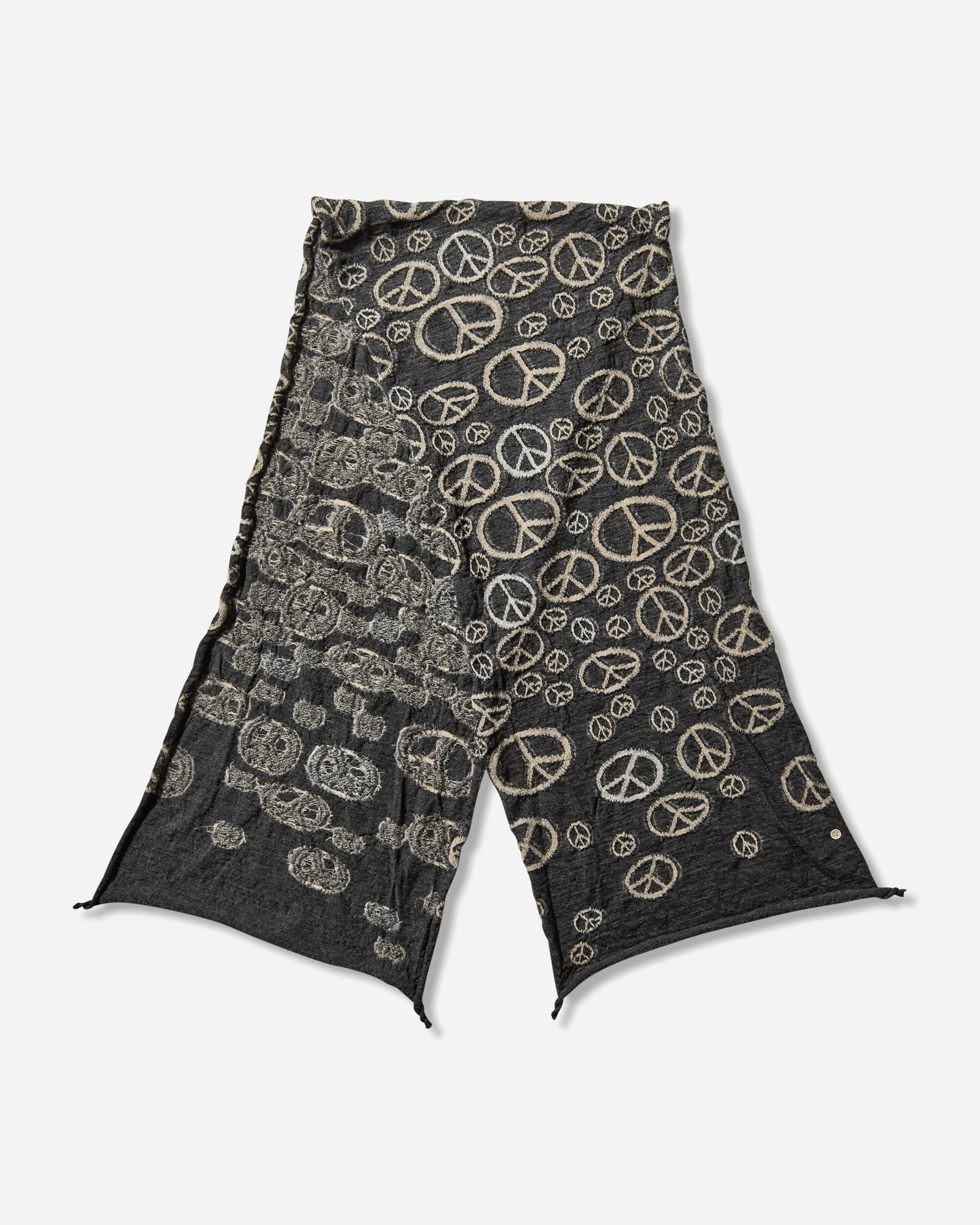 Fulling Wool Peace Mark Happy Scarf Black - Image 2