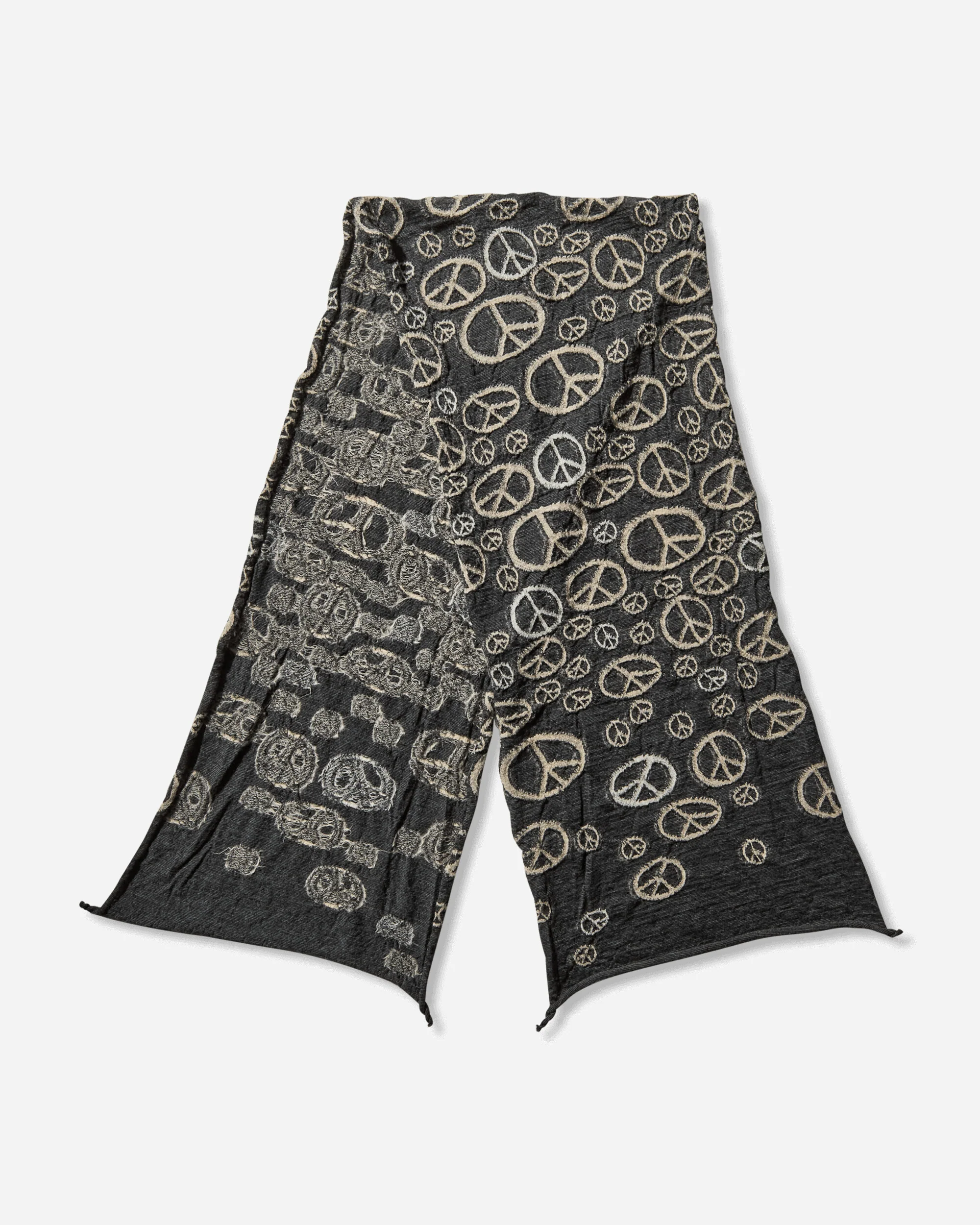 Fulling Wool Peace Mark Happy Scarf Black - Image 3