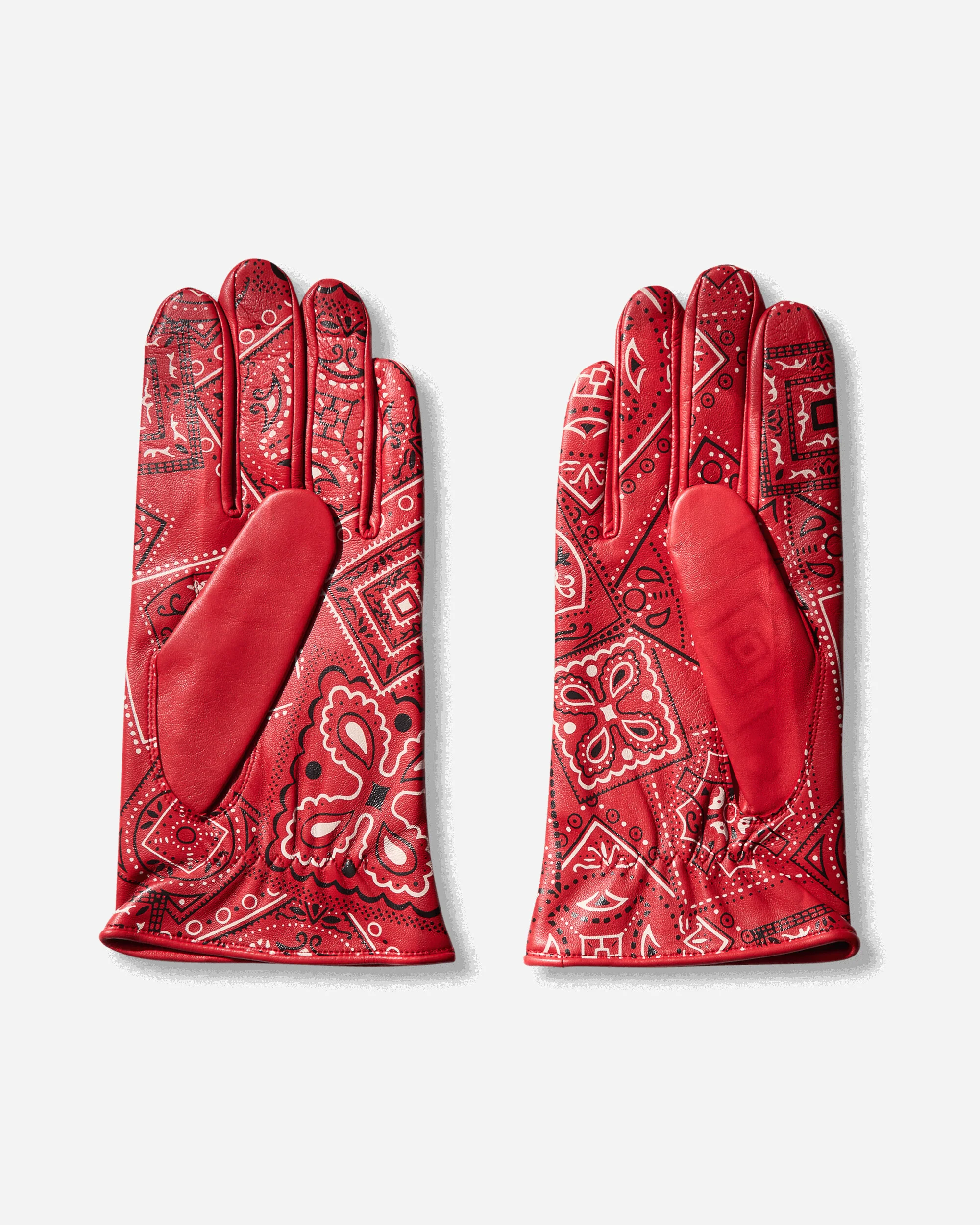 Leather Cookie Bandana Gloves Red - Image 3