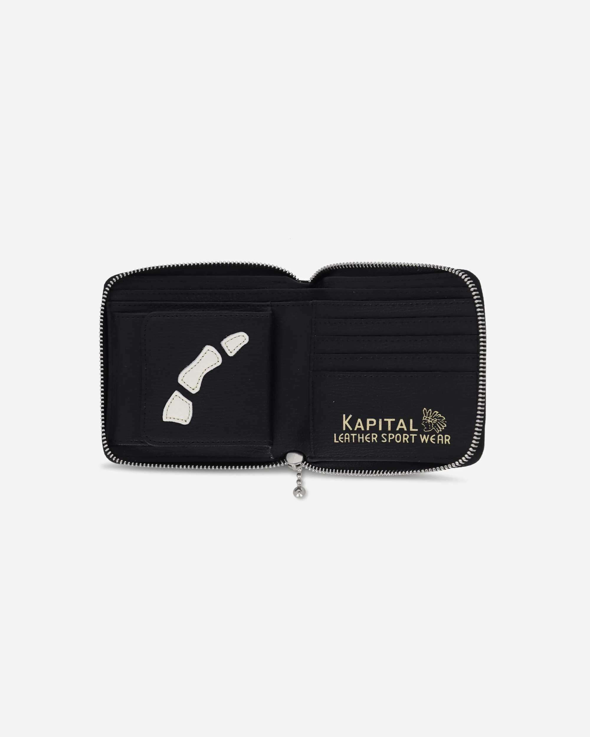 Thumb Up Bone Band Zip Wallet Black - Image 3