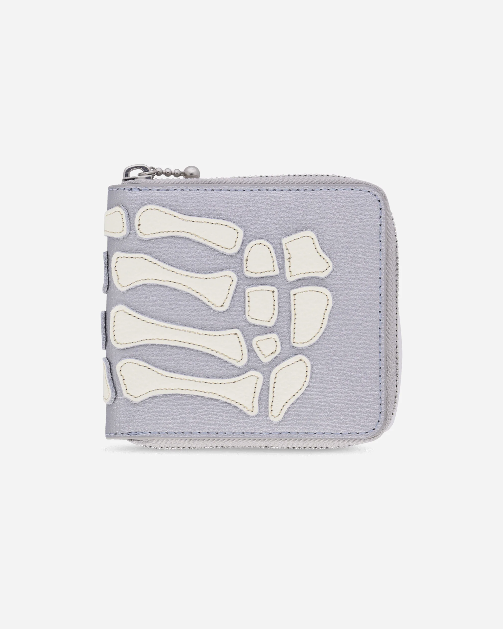 Thumb Up Bone Band Zip Wallet Silver - Image 2
