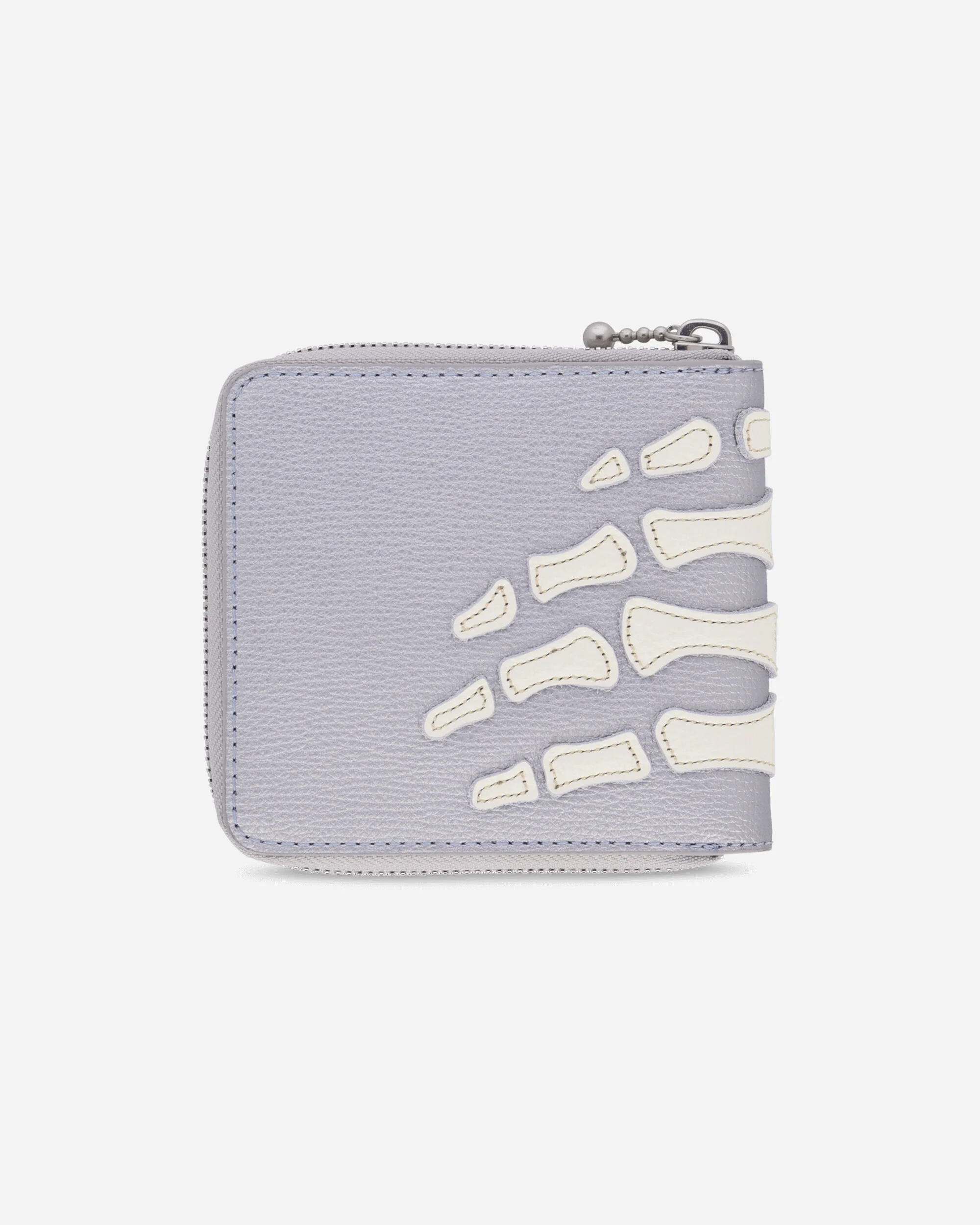 Thumb Up Bone Band Zip Wallet Silver - Image 4