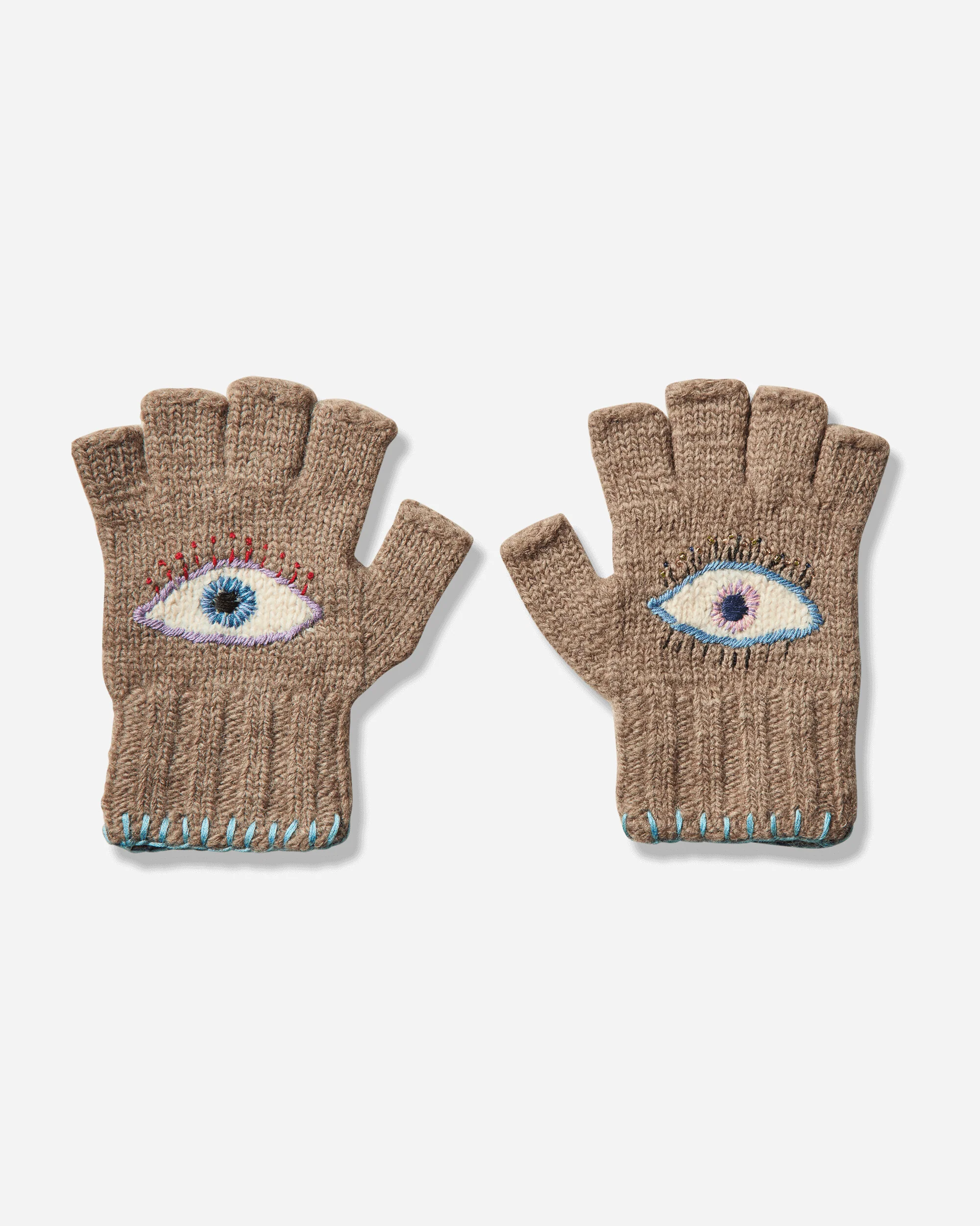 Wool Folktale Gloves (Speakeasy) Gray / Beige - Image 2