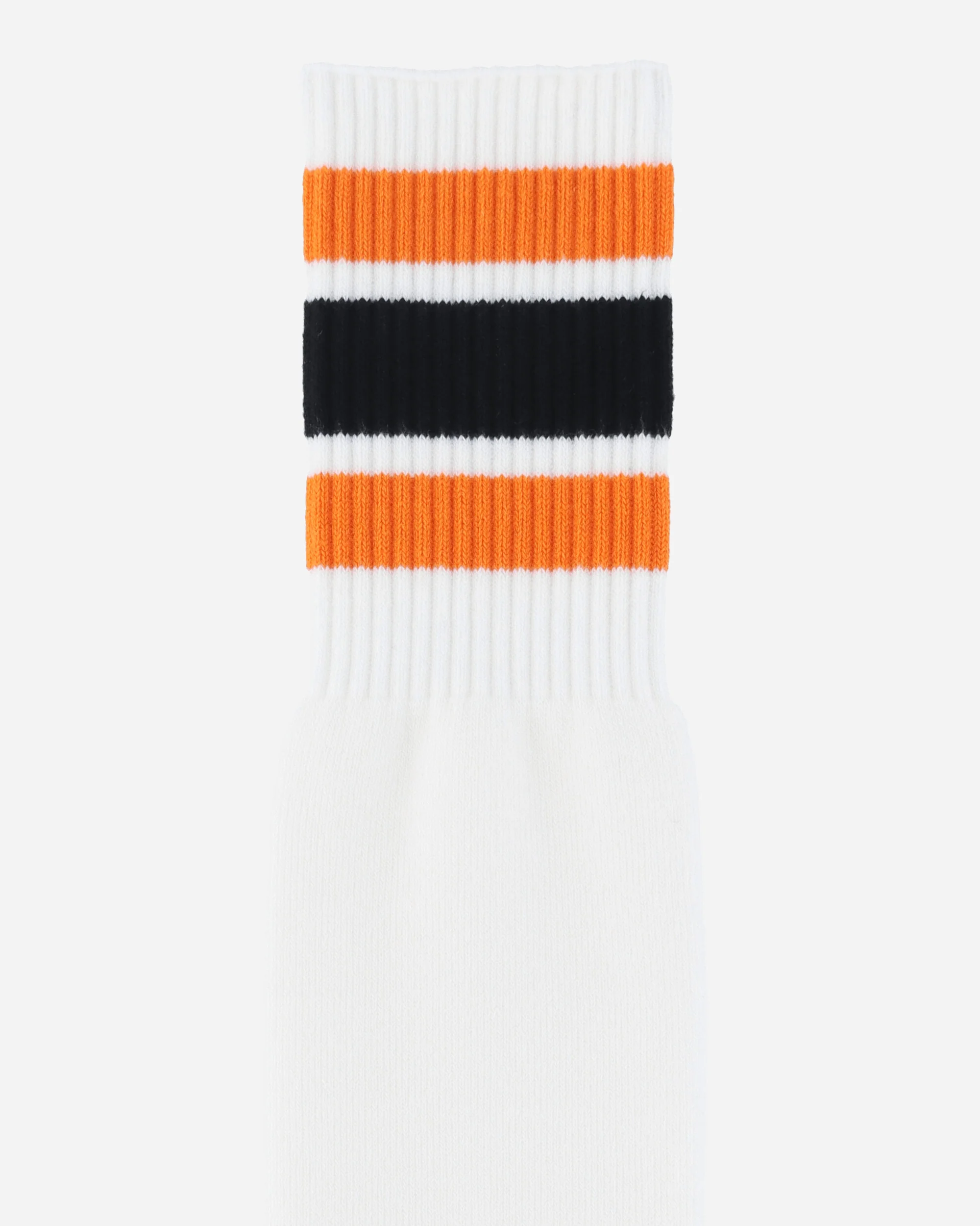 144 Yarns Happy Heel Embroidered Skaters Knee-High Socks White / Orange - Image 3
