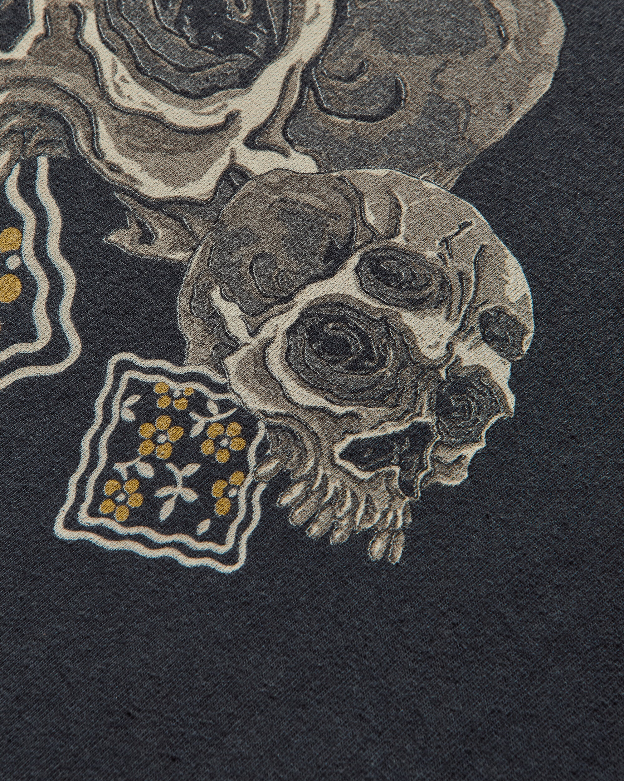 Men's 20/-Jersey Crew T-Shirt (Peckish Rain Skull) Black - Image 3