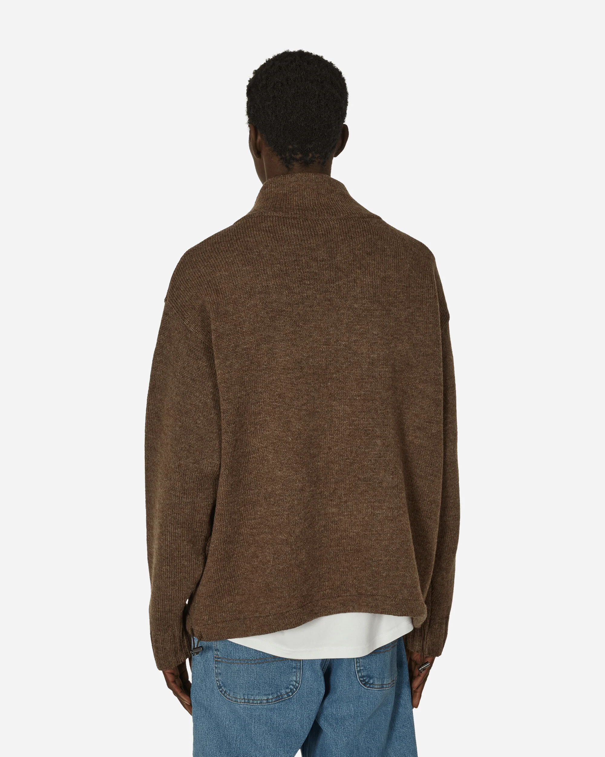5G Shetland Wool Half Zip Anorak Moca - Image 3