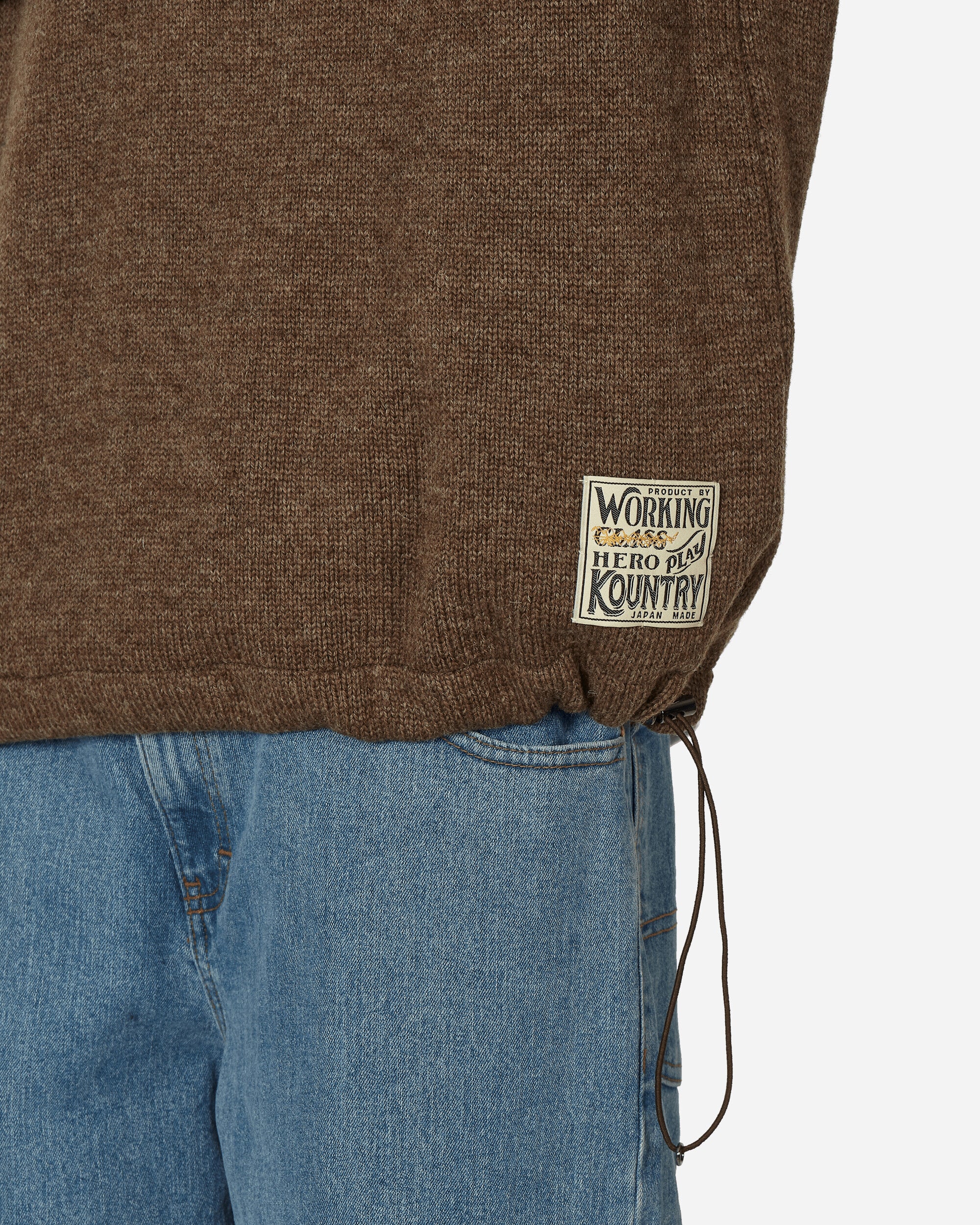 5G Shetland Wool Half Zip Anorak Moca - Image 5