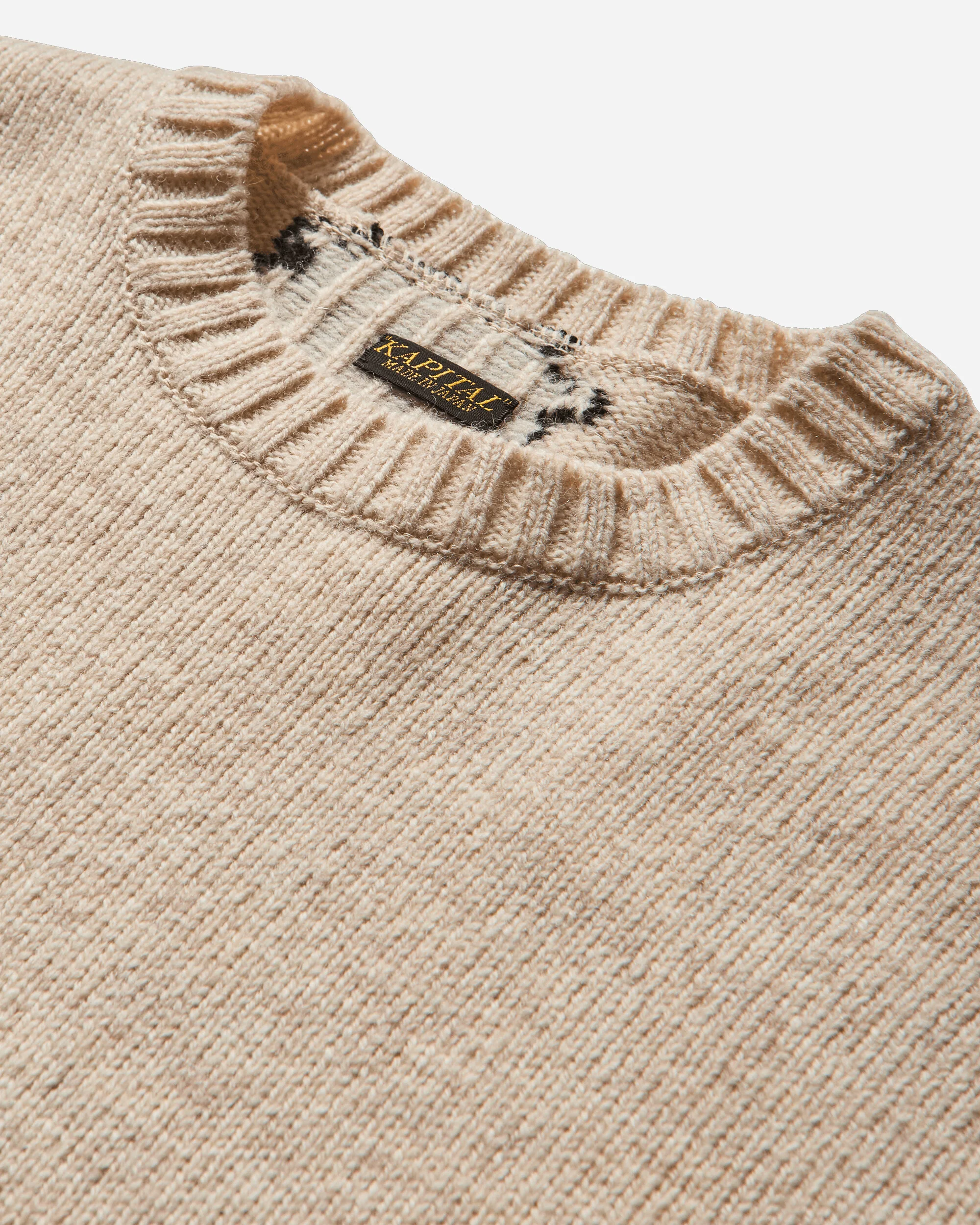 Men's 5G Wool Bone Crewneck Sweater Ecru - Image 3