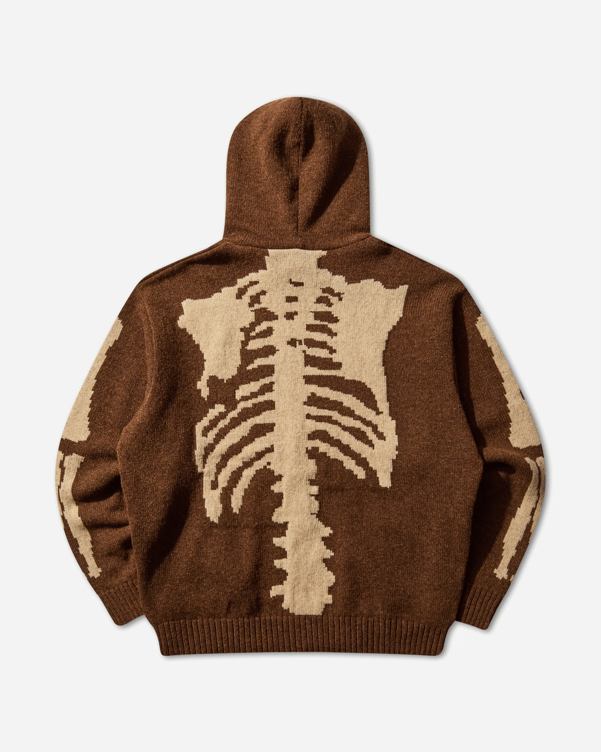 Men's 5G Wool Bone Hooded Sweater Brown - Image 2