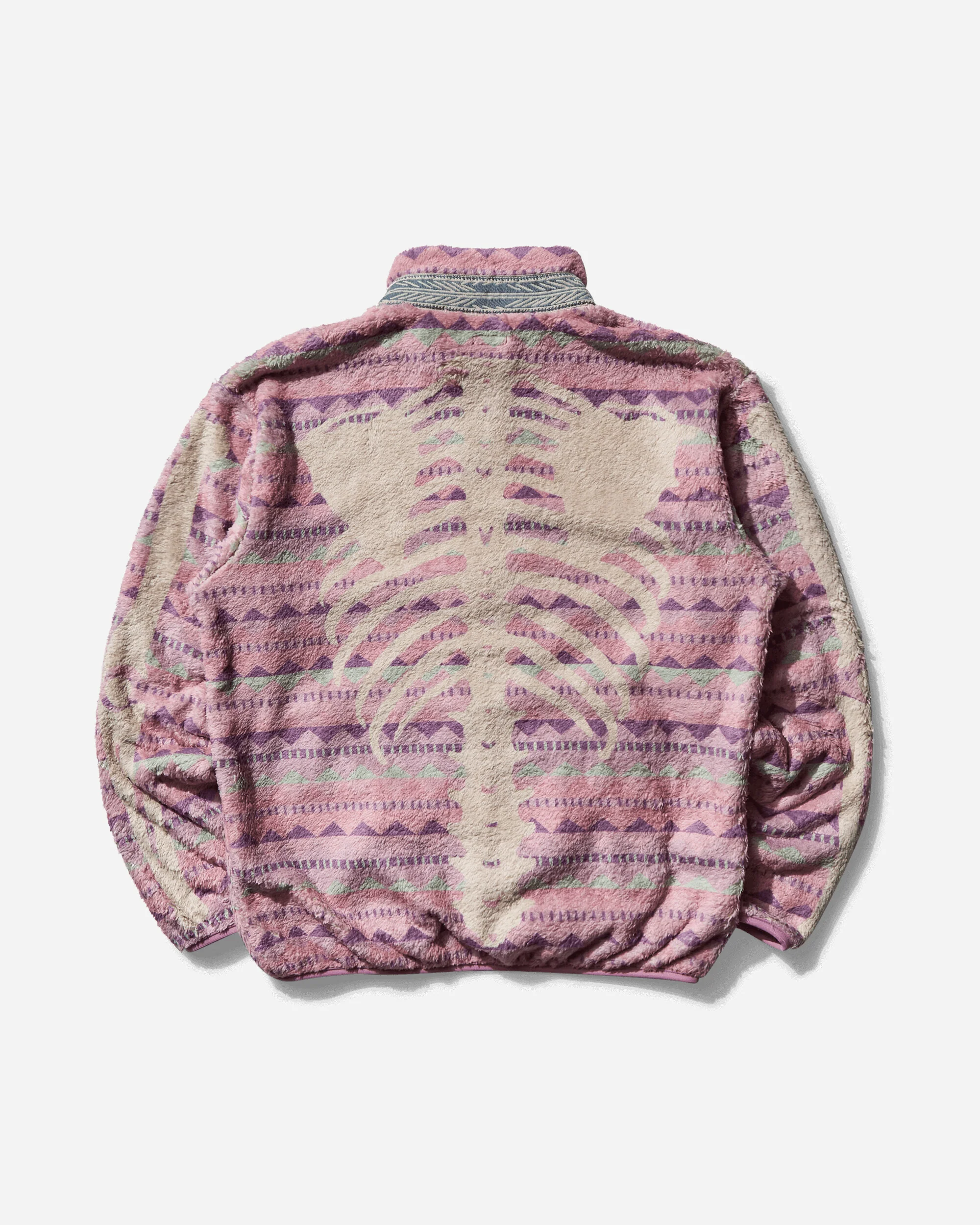 Men's Ashland Stripe & Bone Fleece Zip Jacket Pink - Image 2