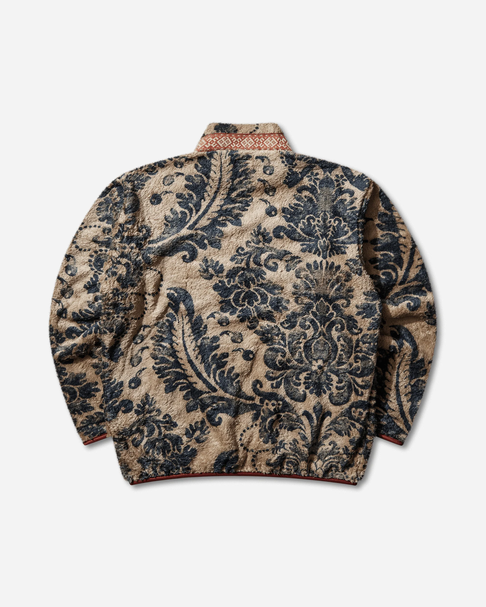 Men's Damask Fleece Zip Jacket Beige - Image 2