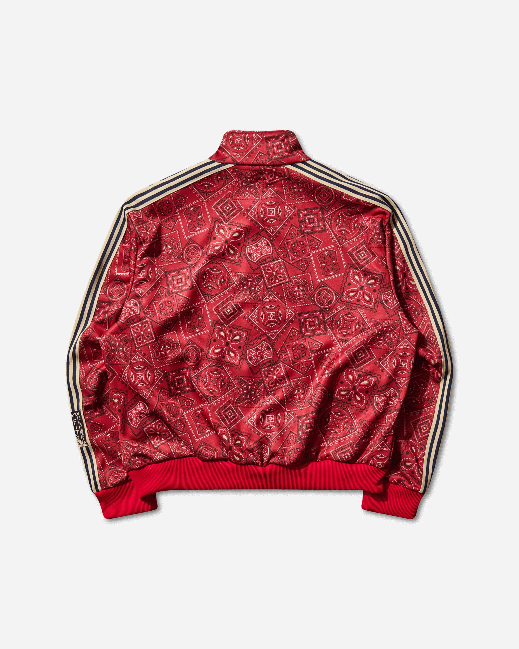 Men's Smooth Jersey Cookie Bandana Track Jacket Red - Image 2