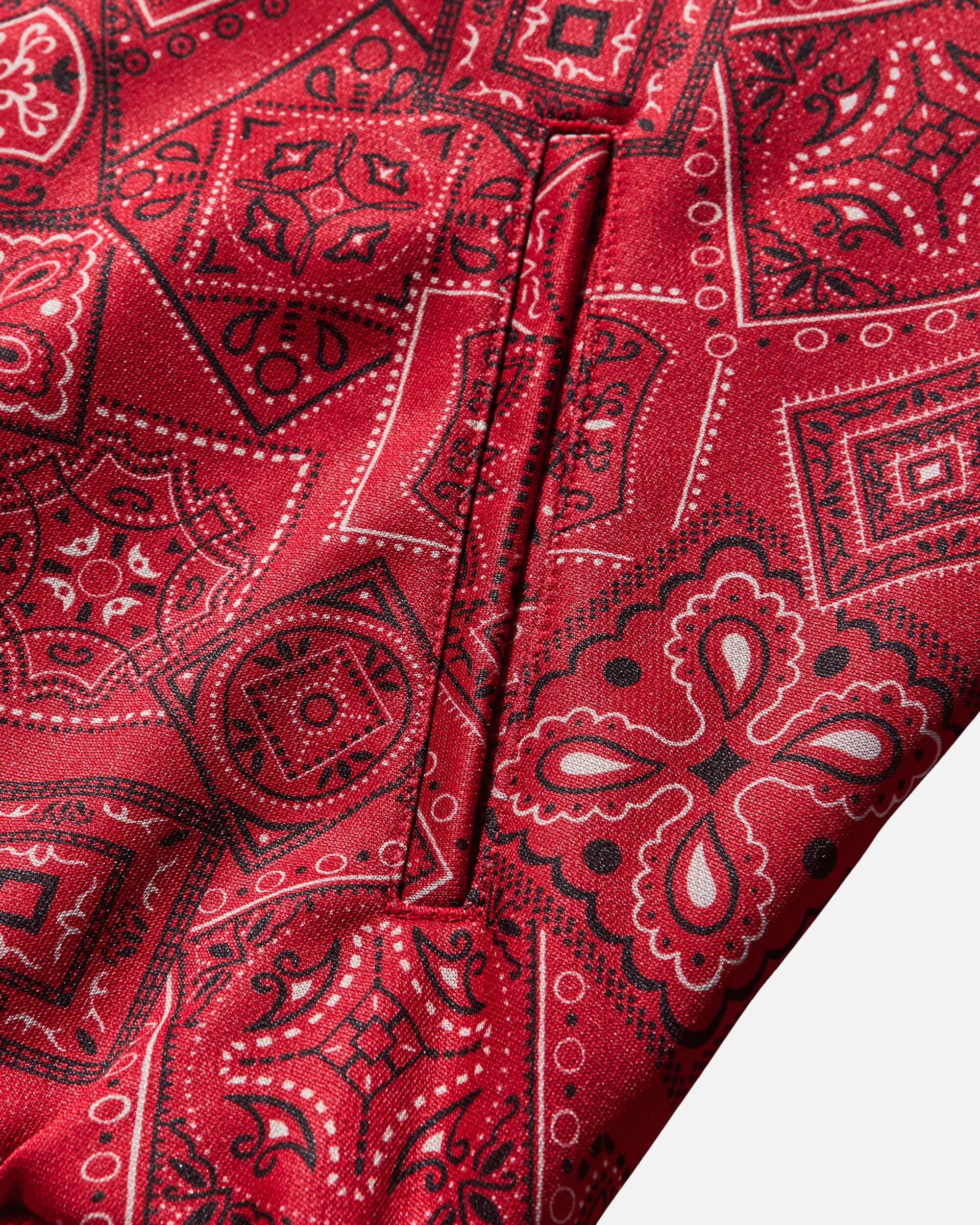 Men's Smooth Jersey Cookie Bandana Track Jacket Red - Image 3