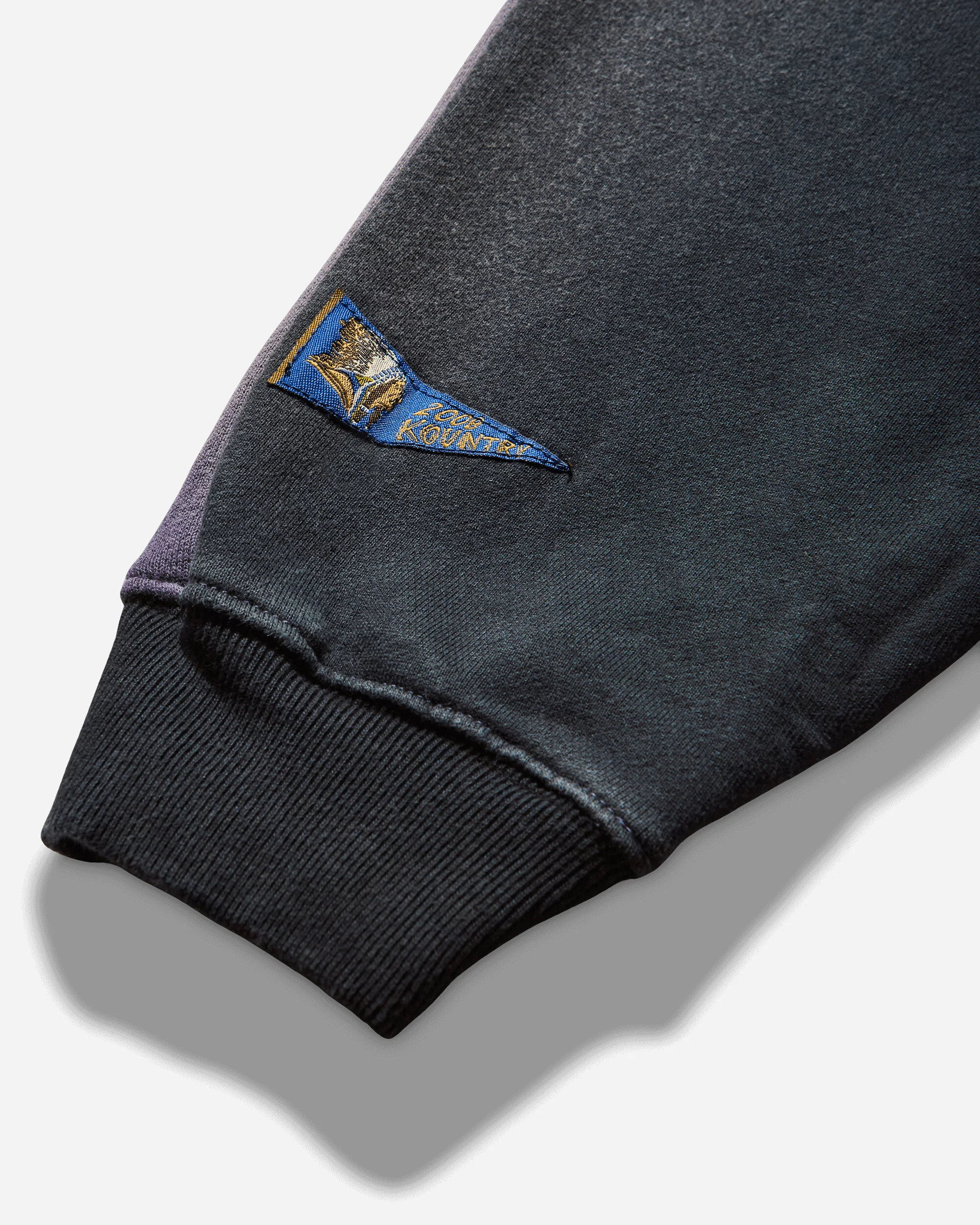 Men's Sweat Knit 2Tones Remake Big Sweatshirt (Bone) Black / Purple - Image 4