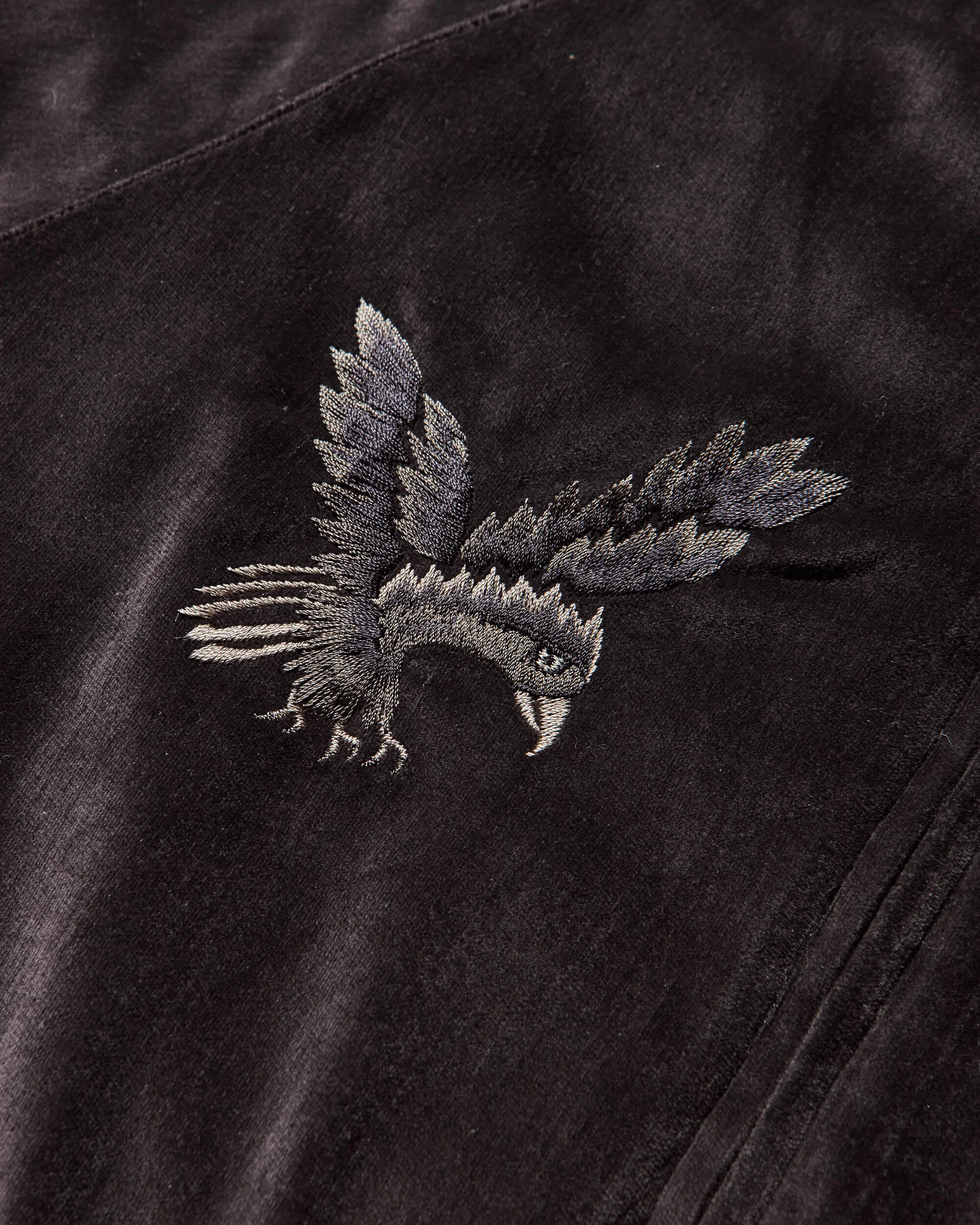 Men's Velveteen Souvenir Jacket (Raven & Skull) Black - Image 4