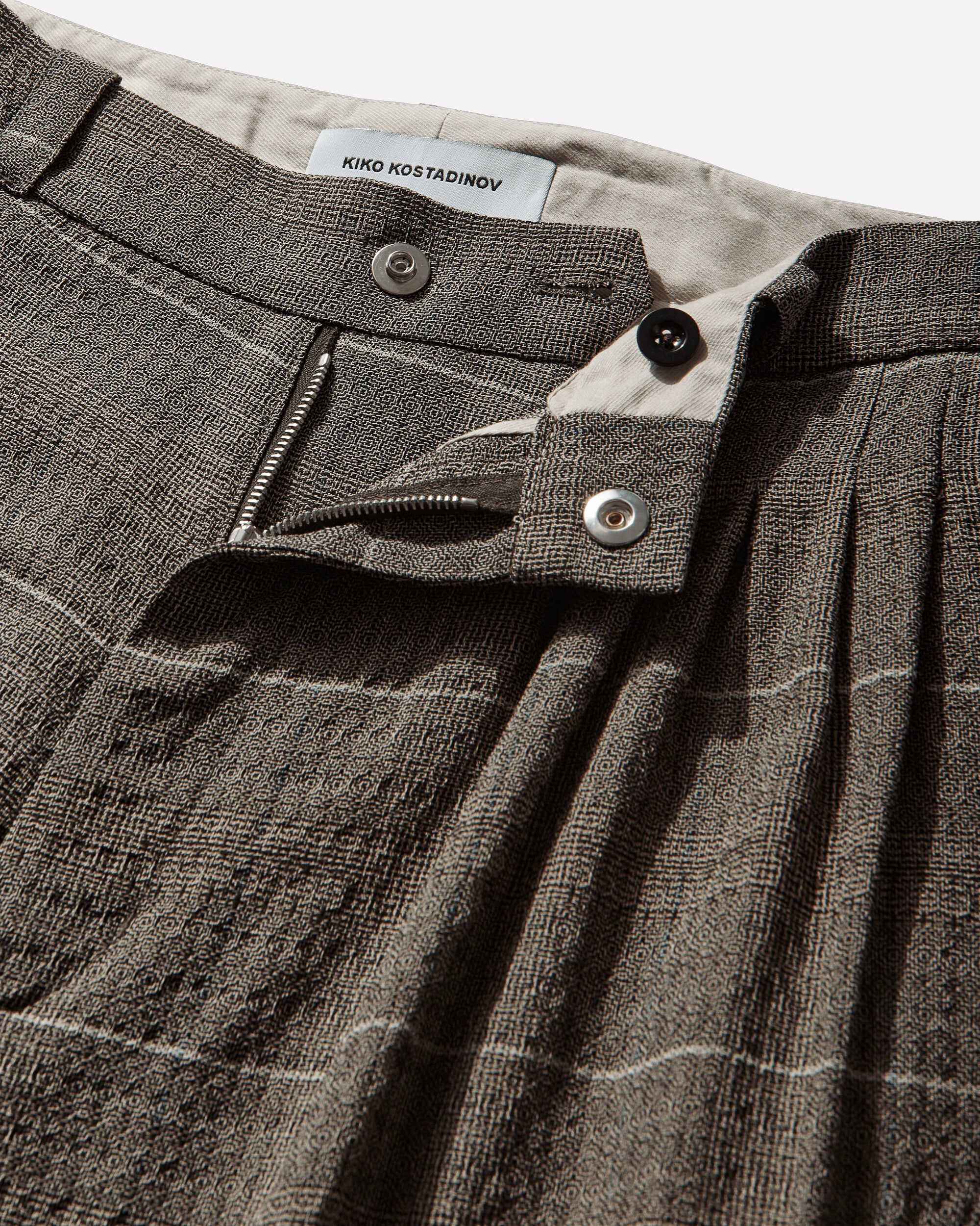 Men's Andras Formal Trousers Taupe Check - Image 3