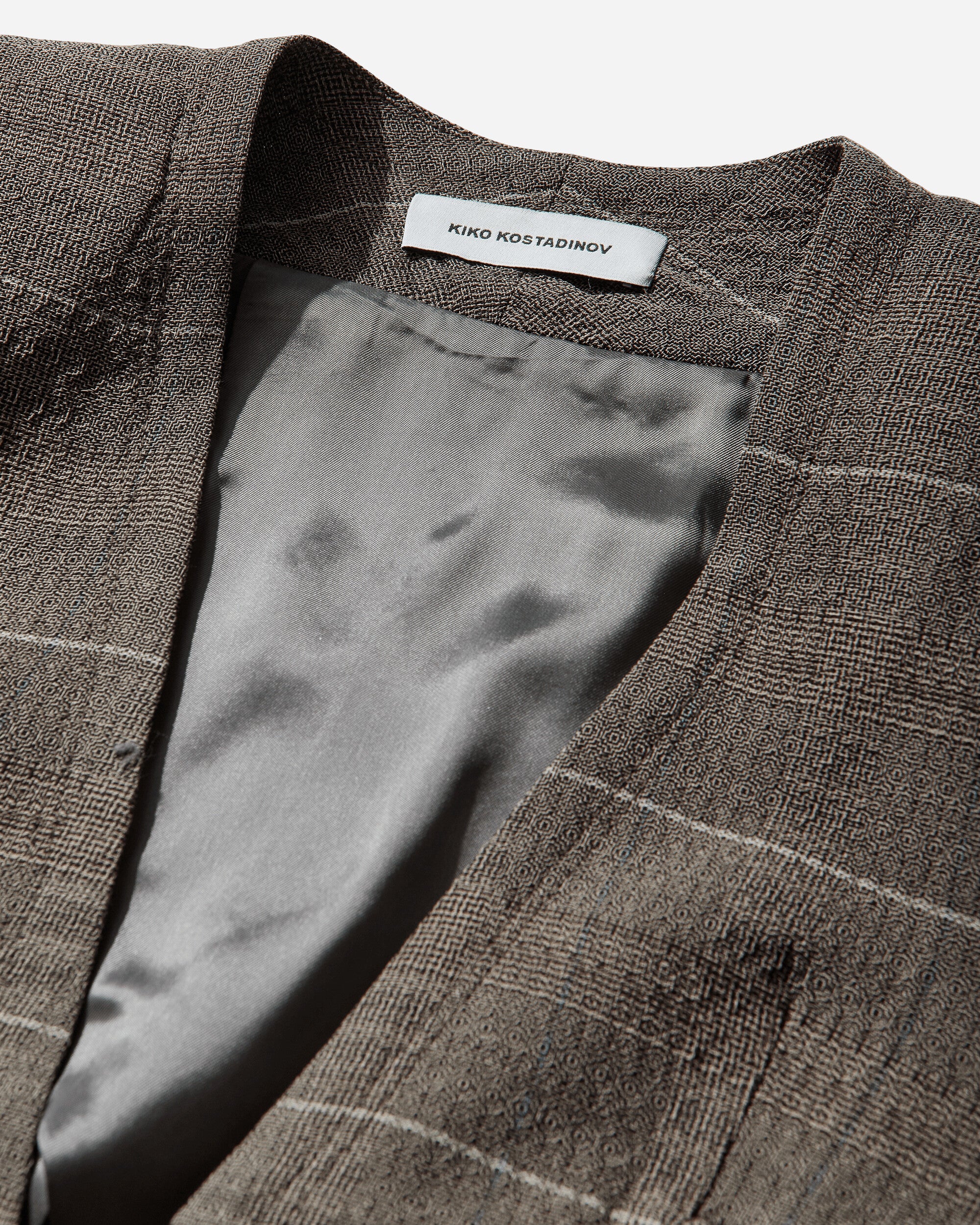 Men's Andras Tailored Jacket Taupe Check - Image 3