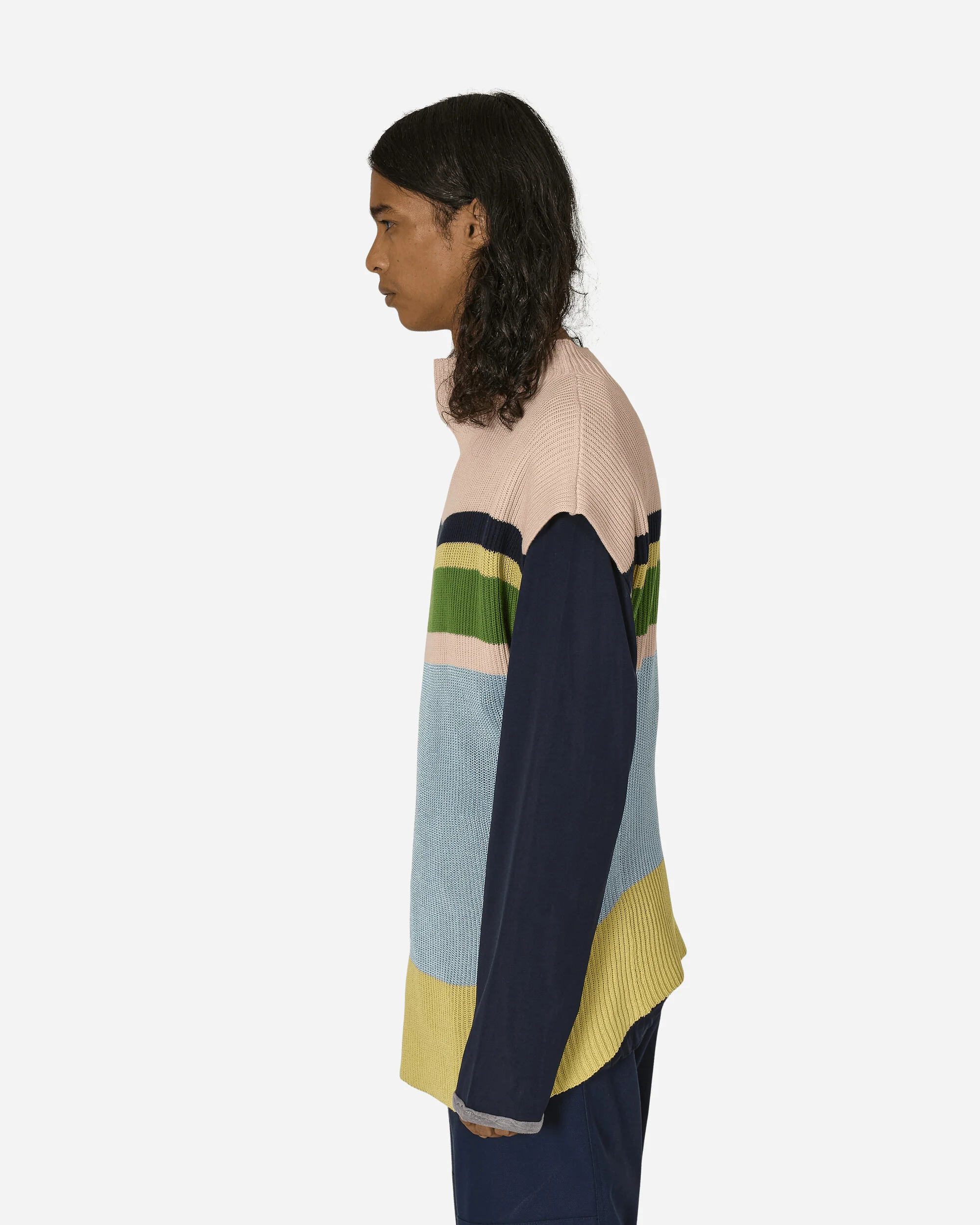 Essick Stripe Short Sleeve Sweater Pink / Sky Blue - Image 2