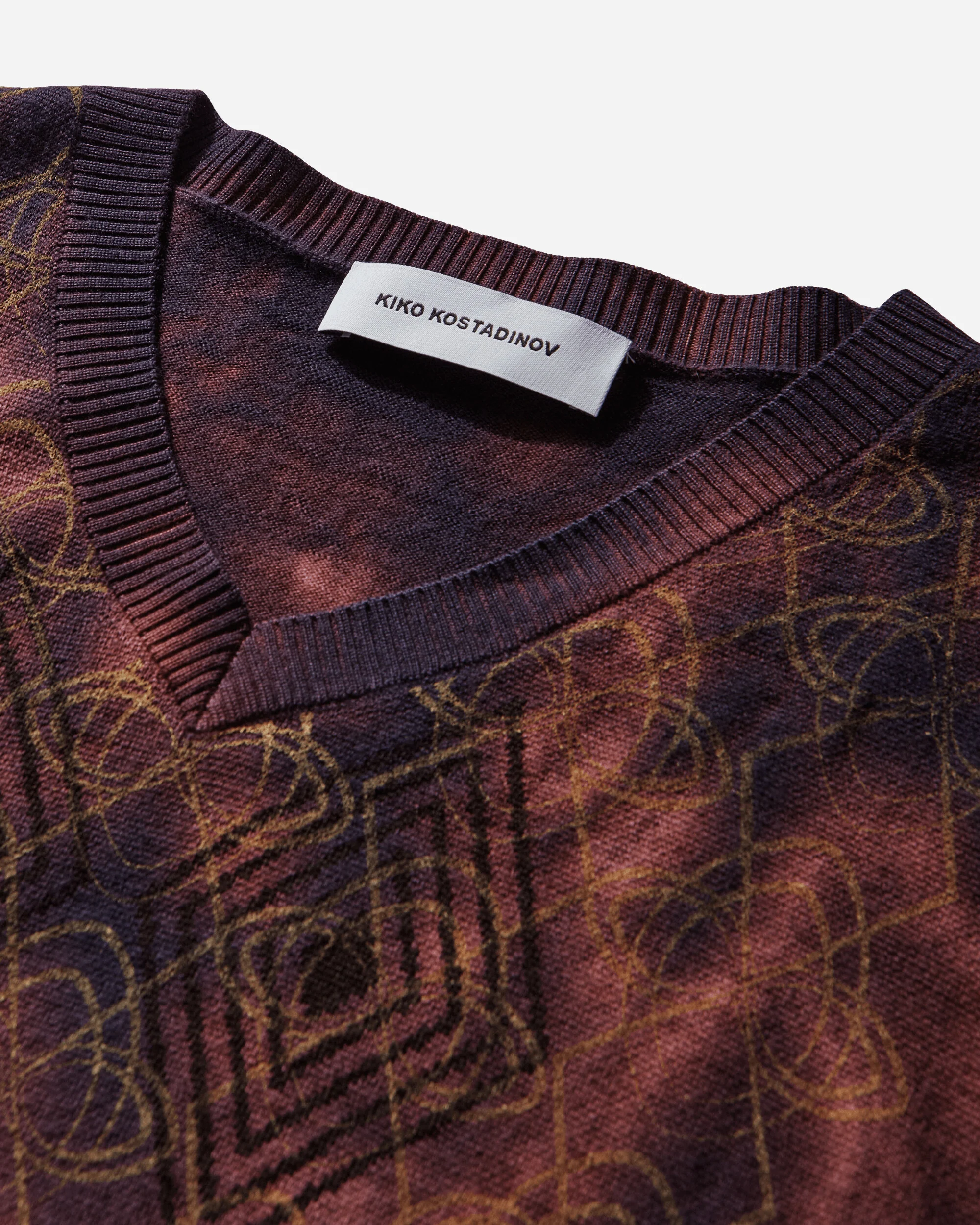Men's Hatha V-Neck Knit Sweater Fuchsia - Image 3