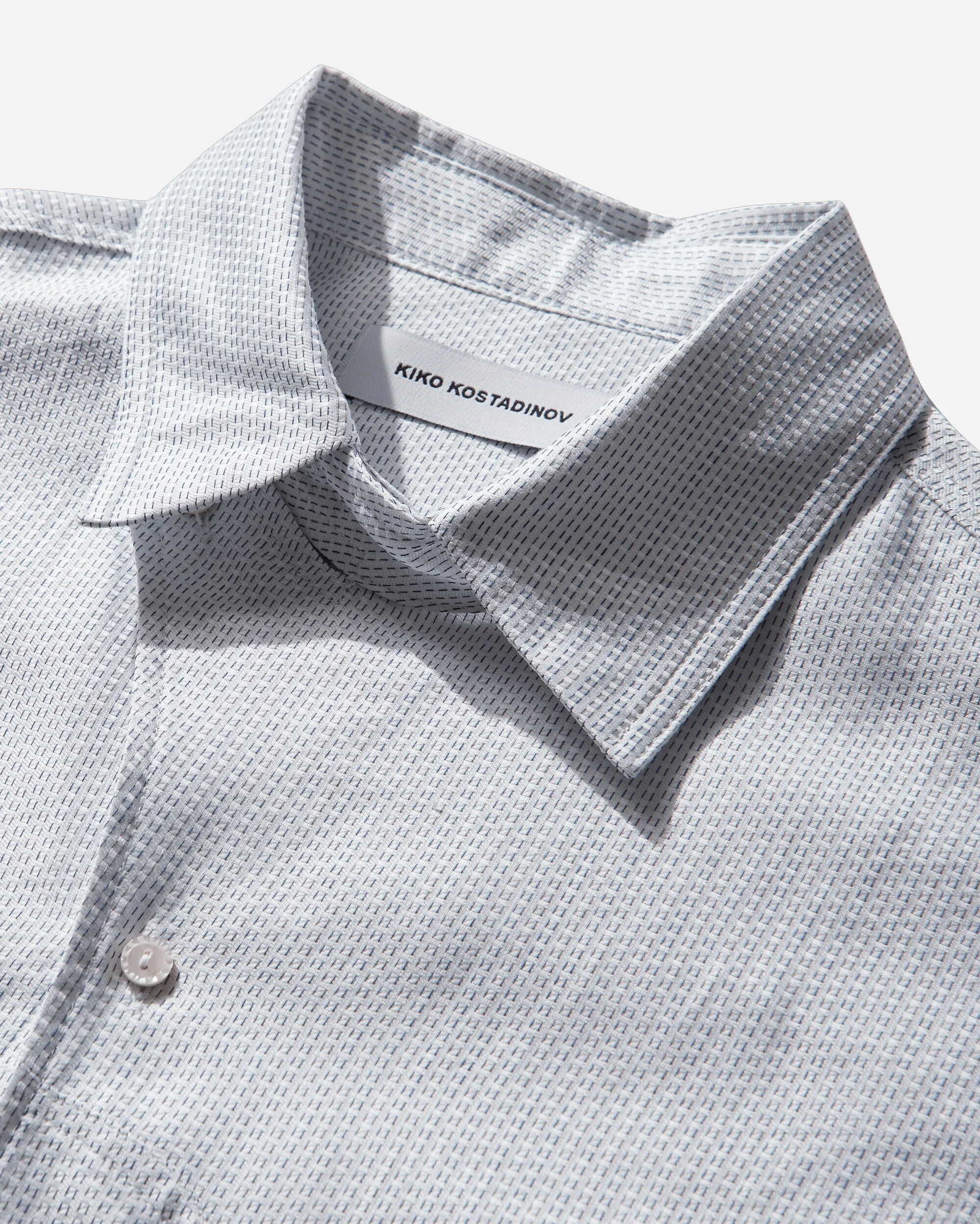 Men's Veca Panelled Shirt White / Navy - Image 3
