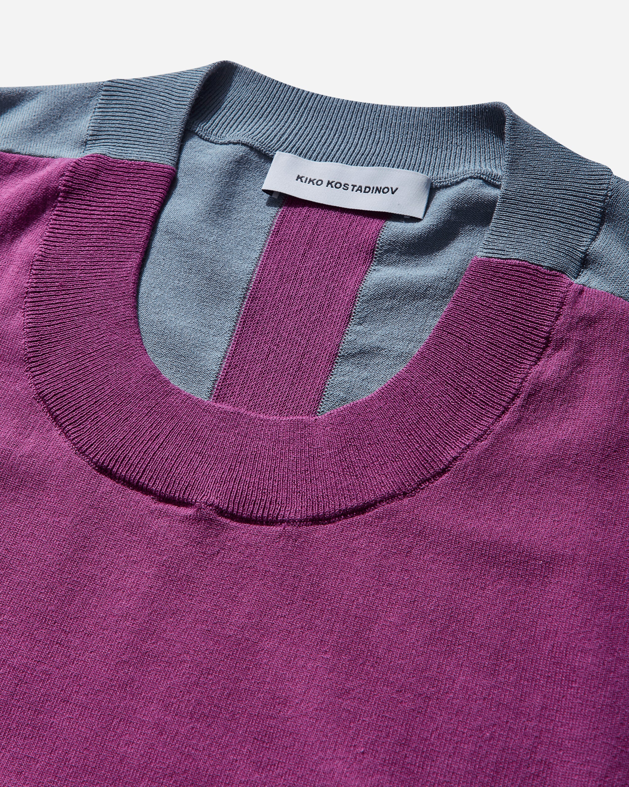 Men's Zafar Knitted Top Chinese Purple / Dusty Blue - Image 3