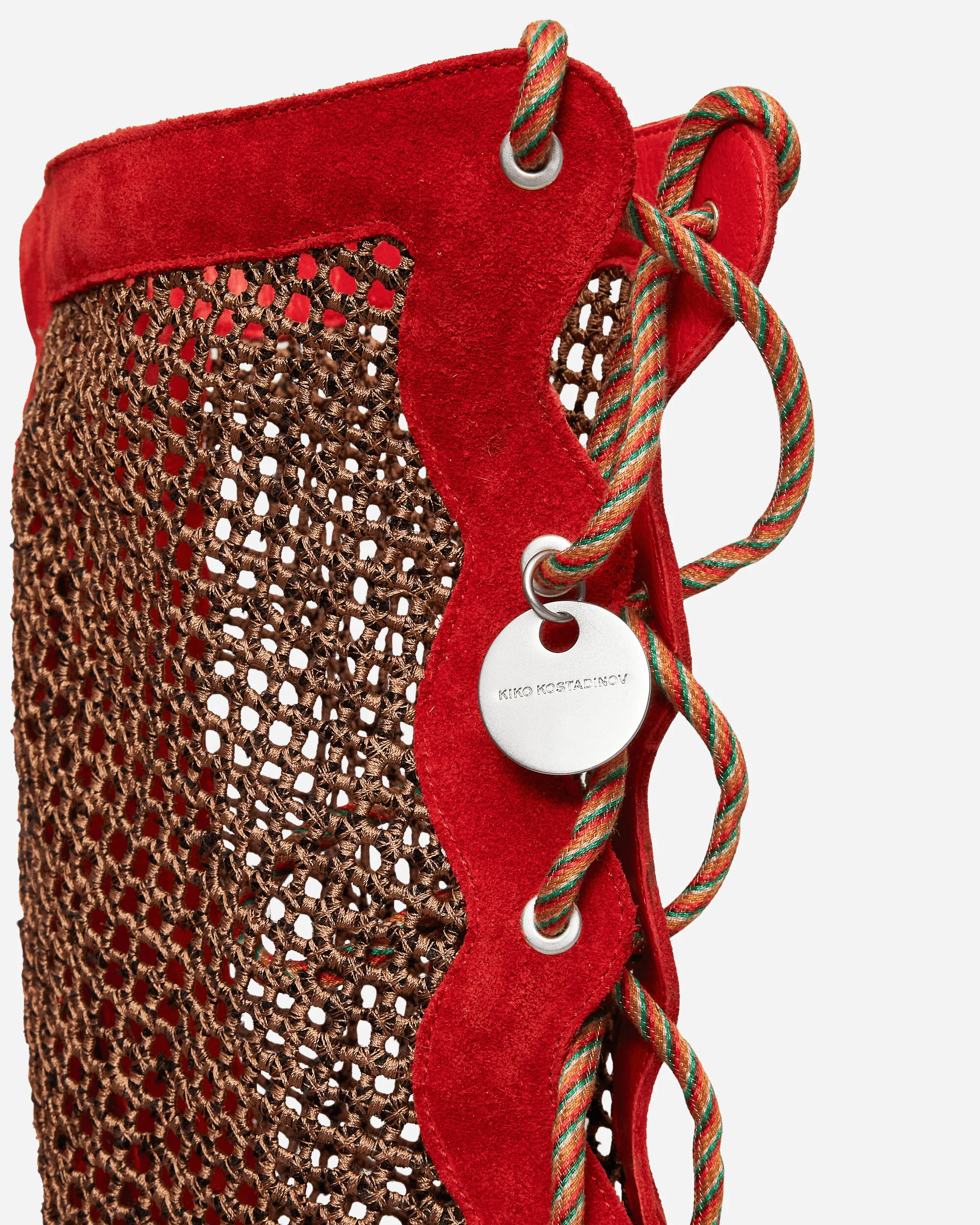 Women's Reticella Knee High Boots Red - Image 6