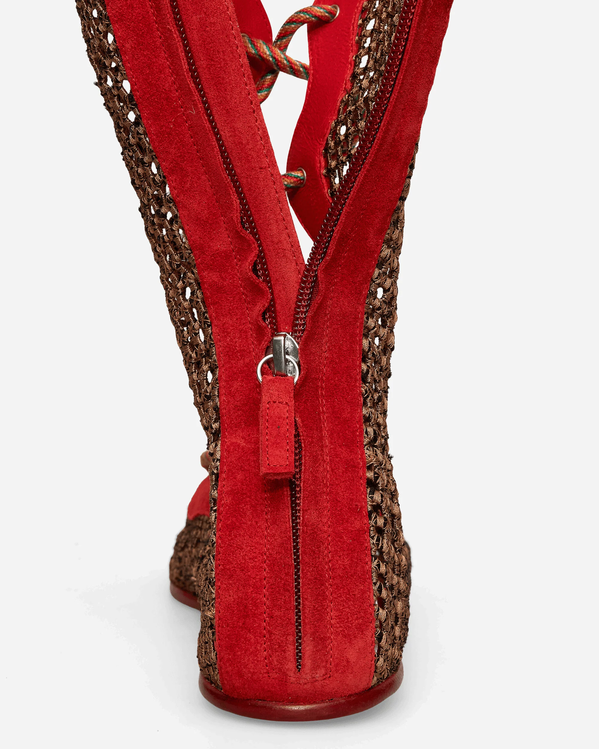 Women's Reticella Knee High Boots Red - Image 7