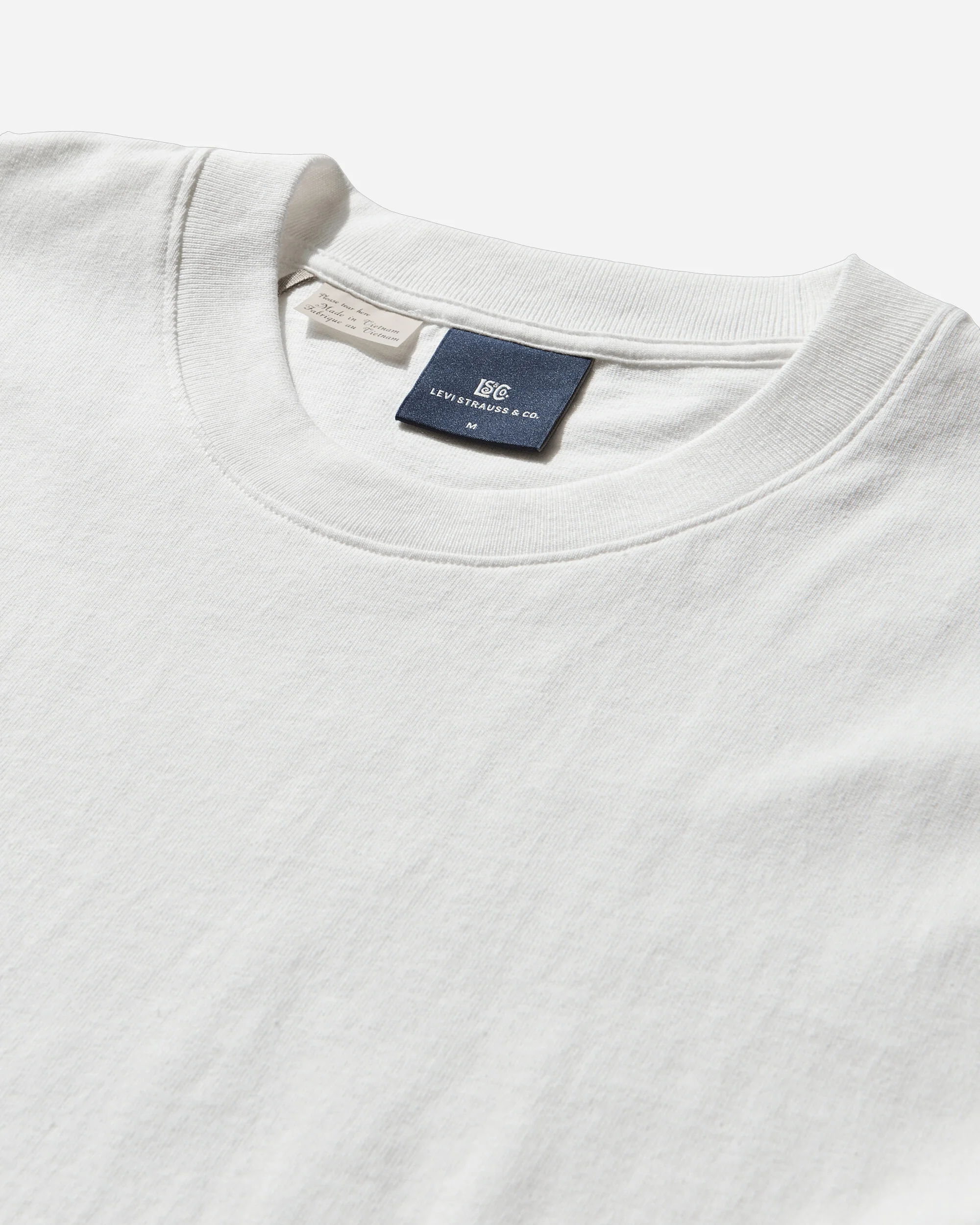 Men's Blue Tab Relaxed T-Shirt White - Image 3