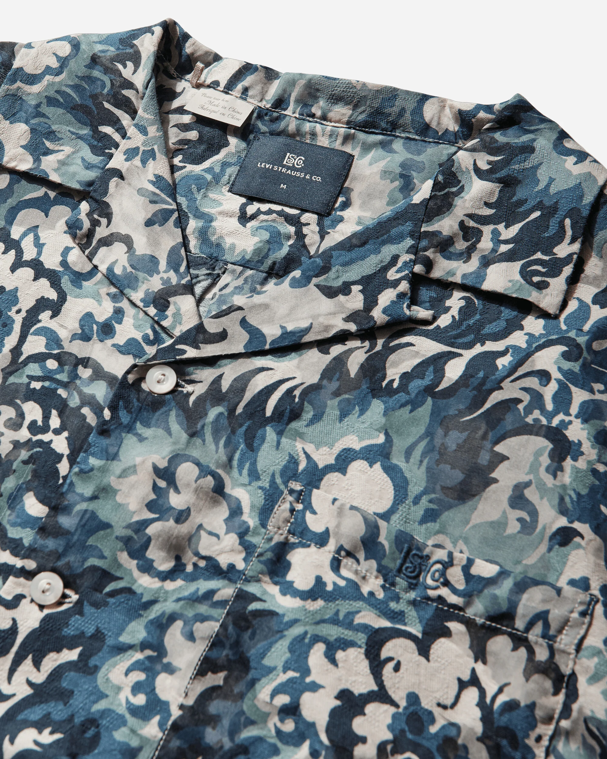 Men's Blue Tab Short Sleeve Camp Shirt Blue - Image 3