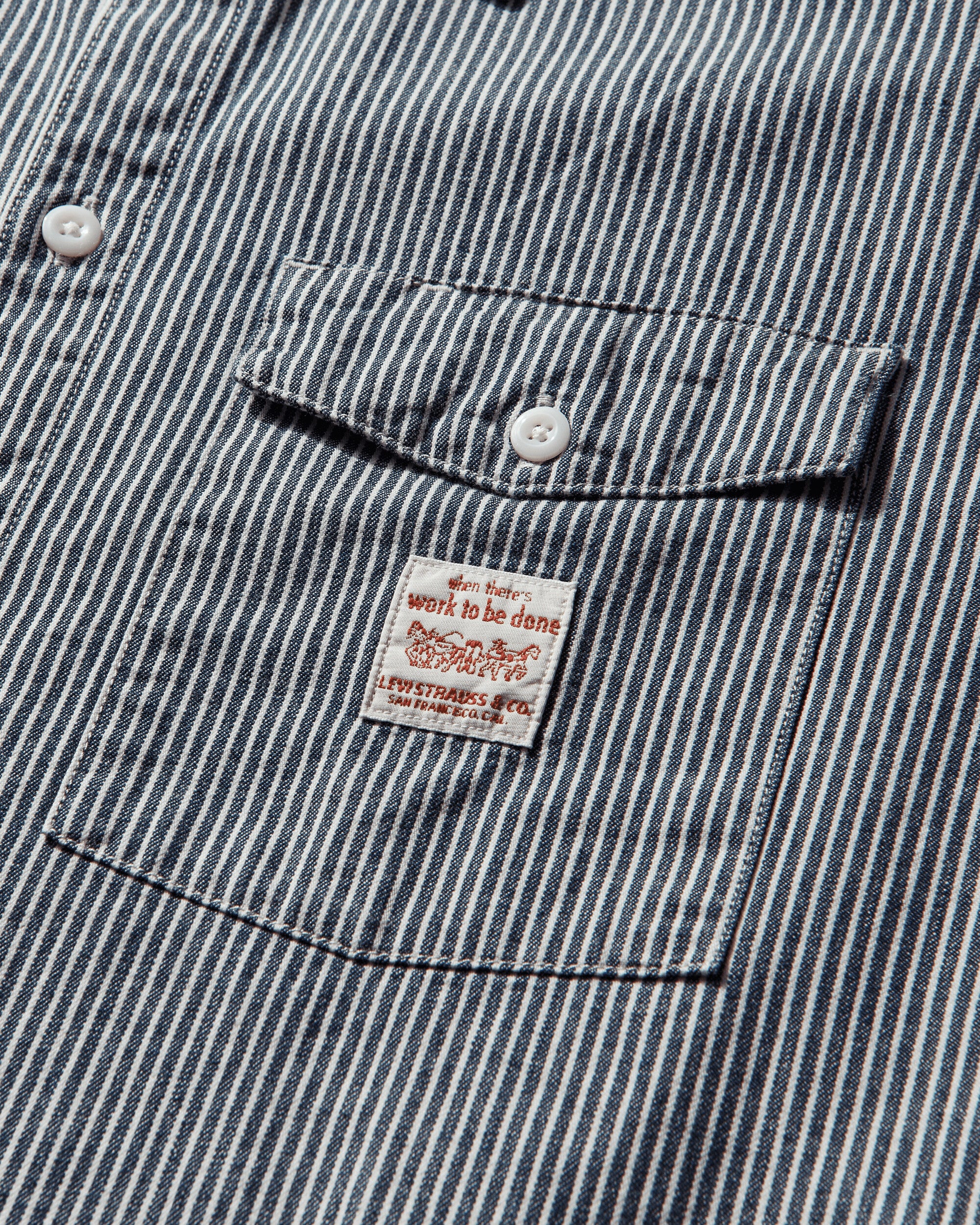 Men's Worker Longsleeve Shirt Blue - Image 3