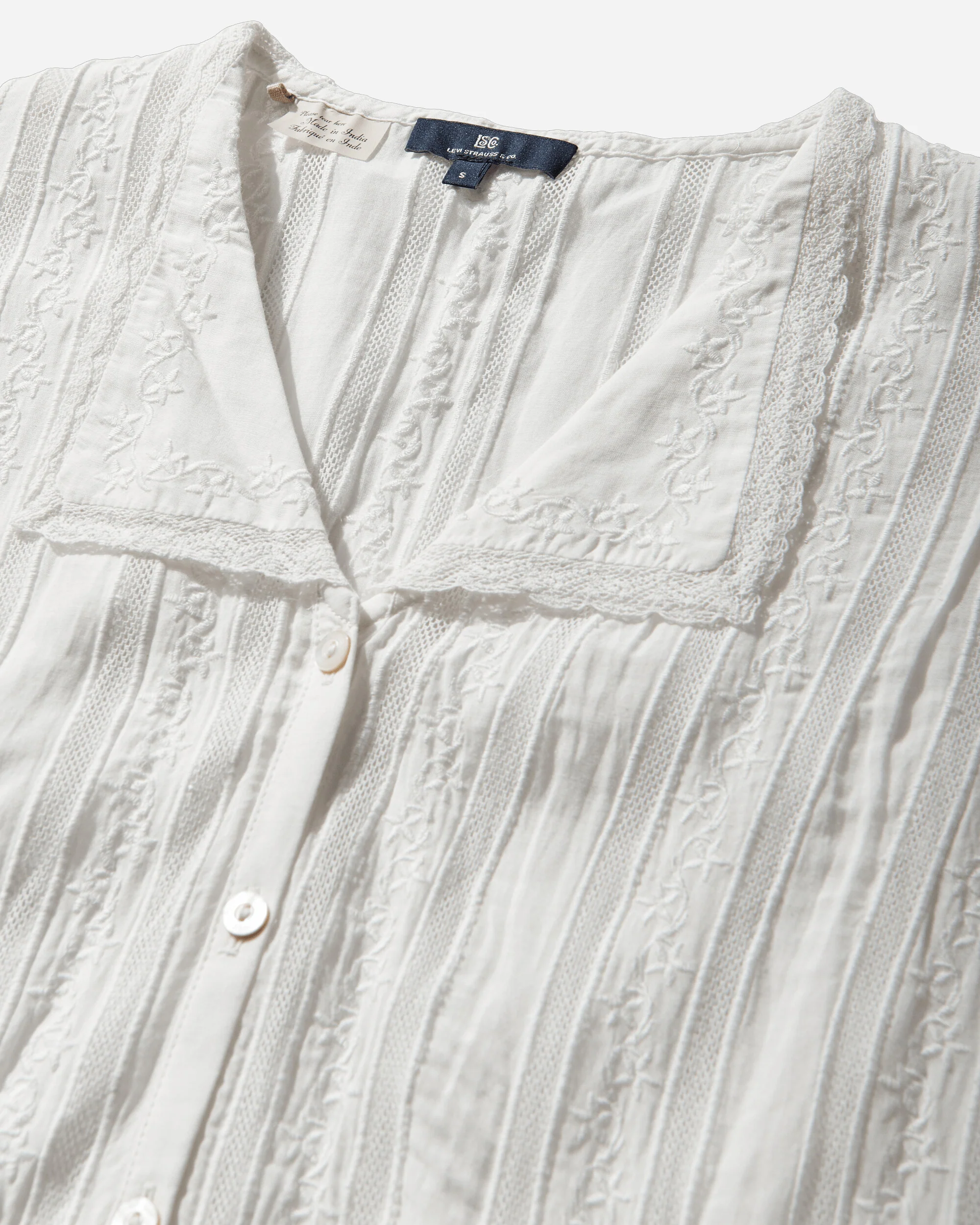 Women's Blue Tab Bandit Blouse White - Image 3